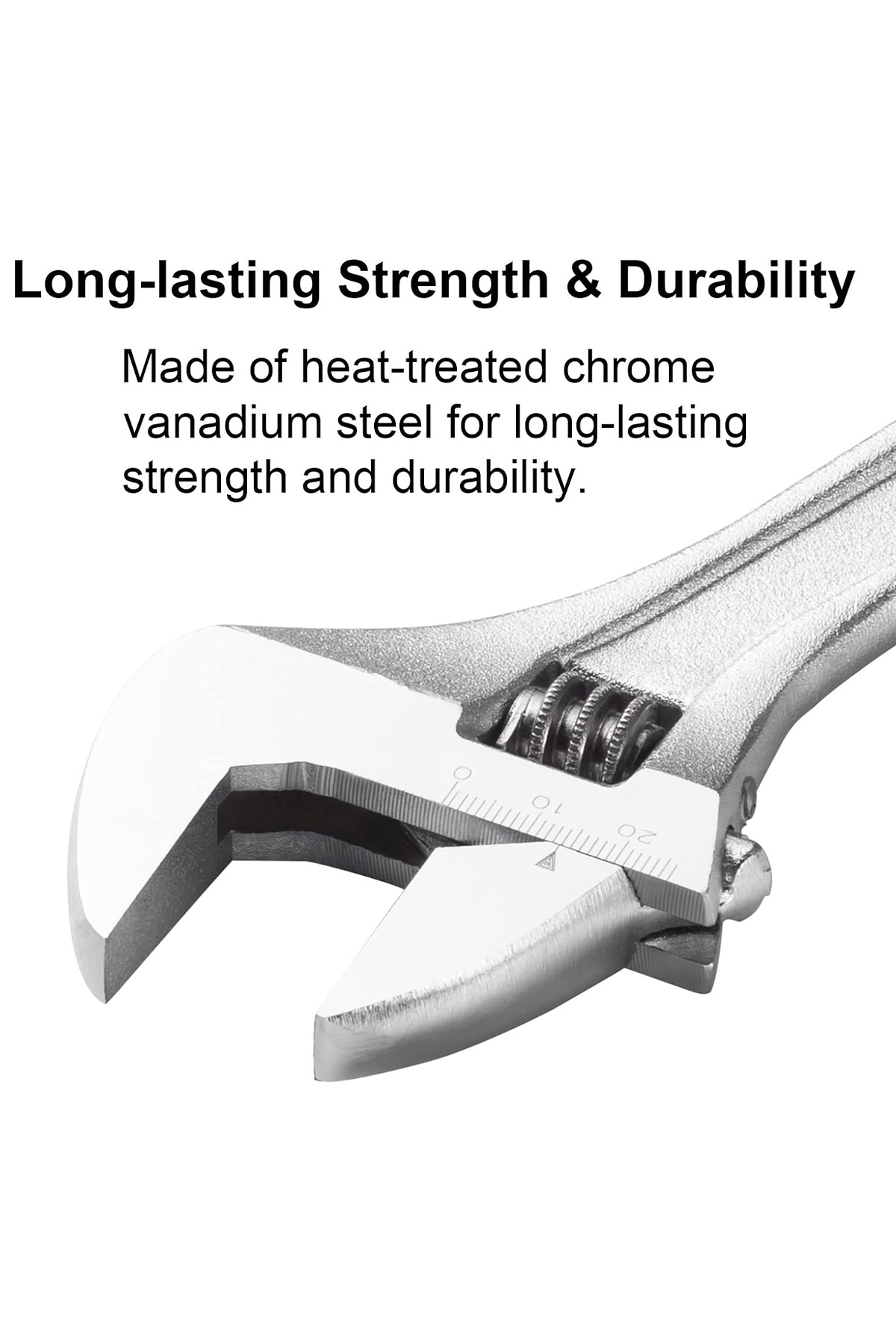Generic-Adjustable Wrench 10 Inch (250mm), Chrome Vanadium Steel, Rust Resistant, with Hanging Hole 6