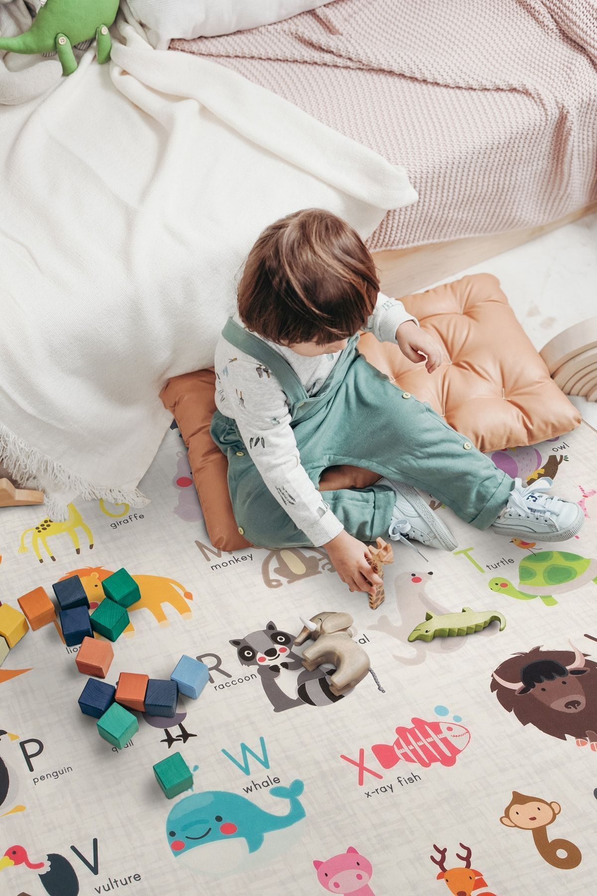 HAMUR Animals Oyun Matı Bebek Çocuk Halısı Hayvanlar Sayılar Yenidoğan Yumuşak Aktivite Etkinlik Örtüsü fotoğrafı 2 (önizleme)