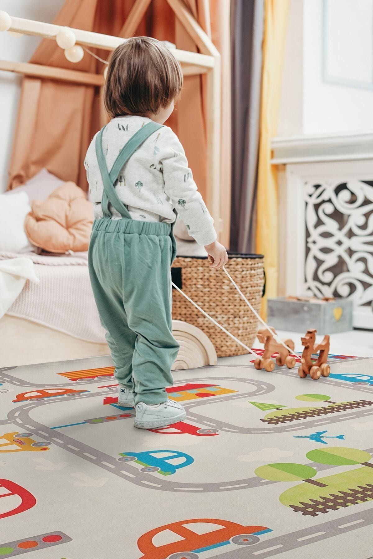 HAMUR Road Oyun Matı Bebek Çocuk Halısı Yollar Arabalar Yenidoğan Yumuşak Aktivite Etkinlik Örtüsü fotoğrafı 2 (önizleme)