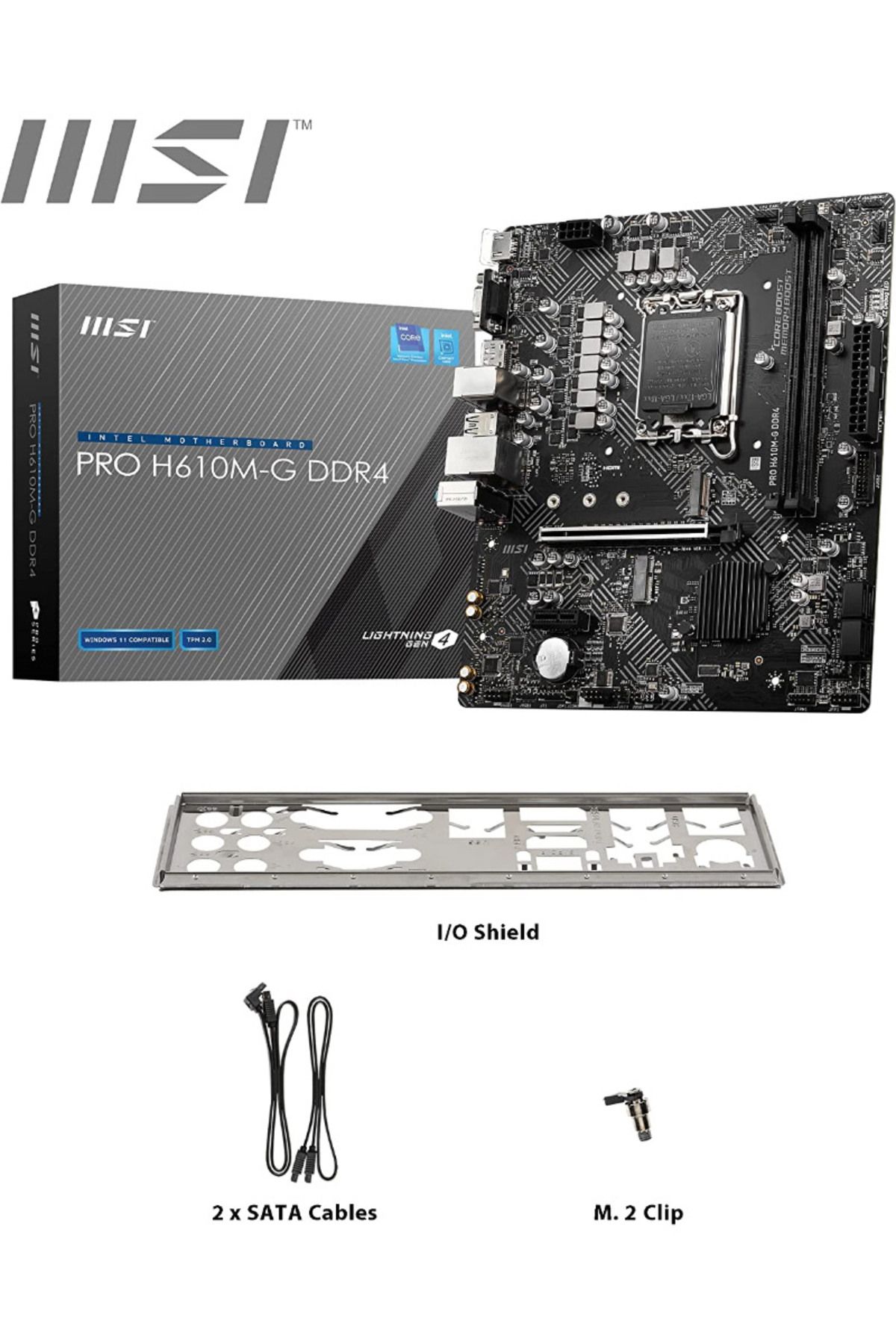 MSI-Intel Pro H610M-G Ddr4 Socket 1700 3200Mhz Matx Gaming Main Board 2