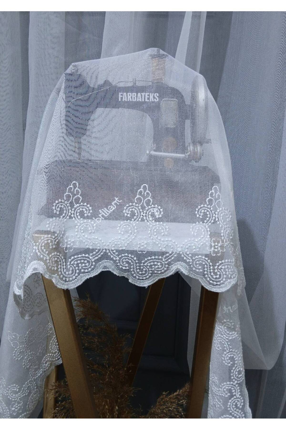 Brillant-Lviv Skirt Embroidered Linen Modern Simple 2 Layers Pleated Tulle Curtain 3