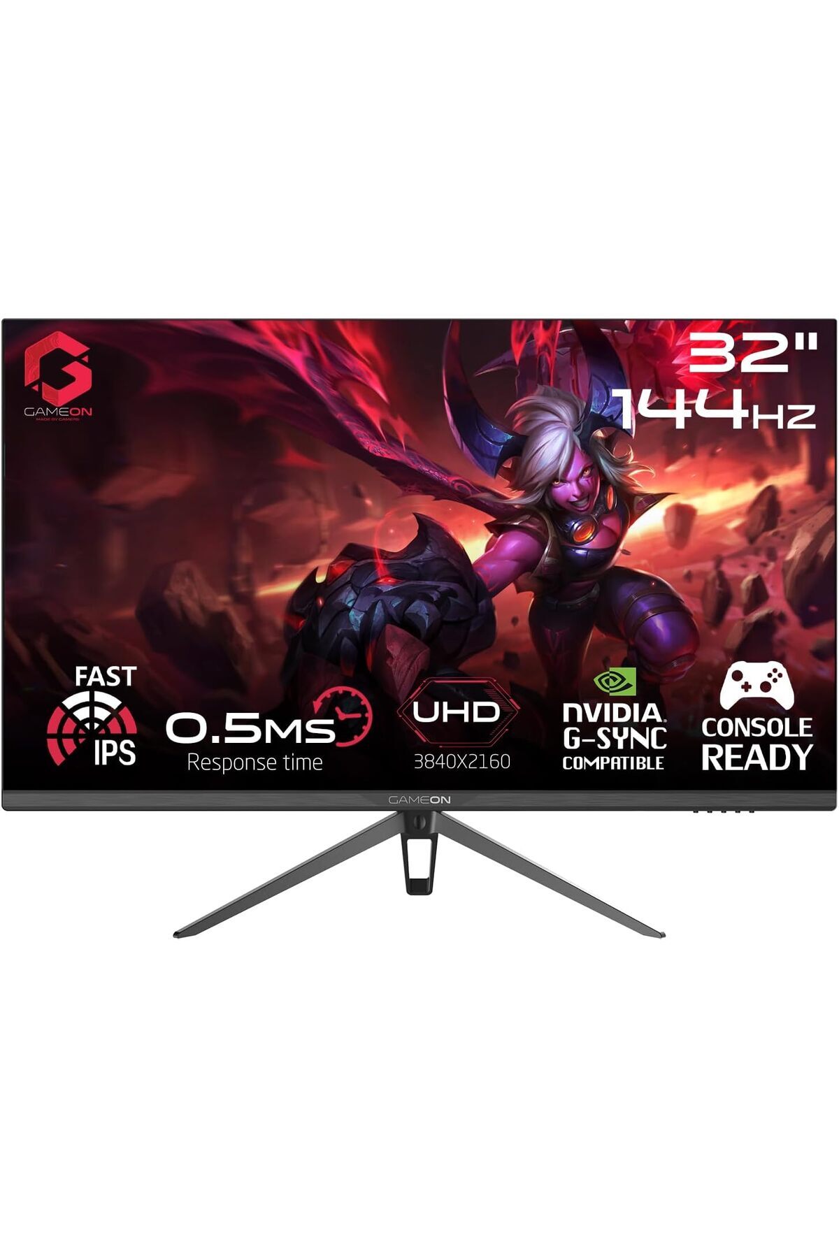 GAMEON-GOP32UHD144IPS 32" UHD, 144Hz, MPRT 0.5ms, HDMI 2.1, IPS Gaming Monitor (Support PS5) 1