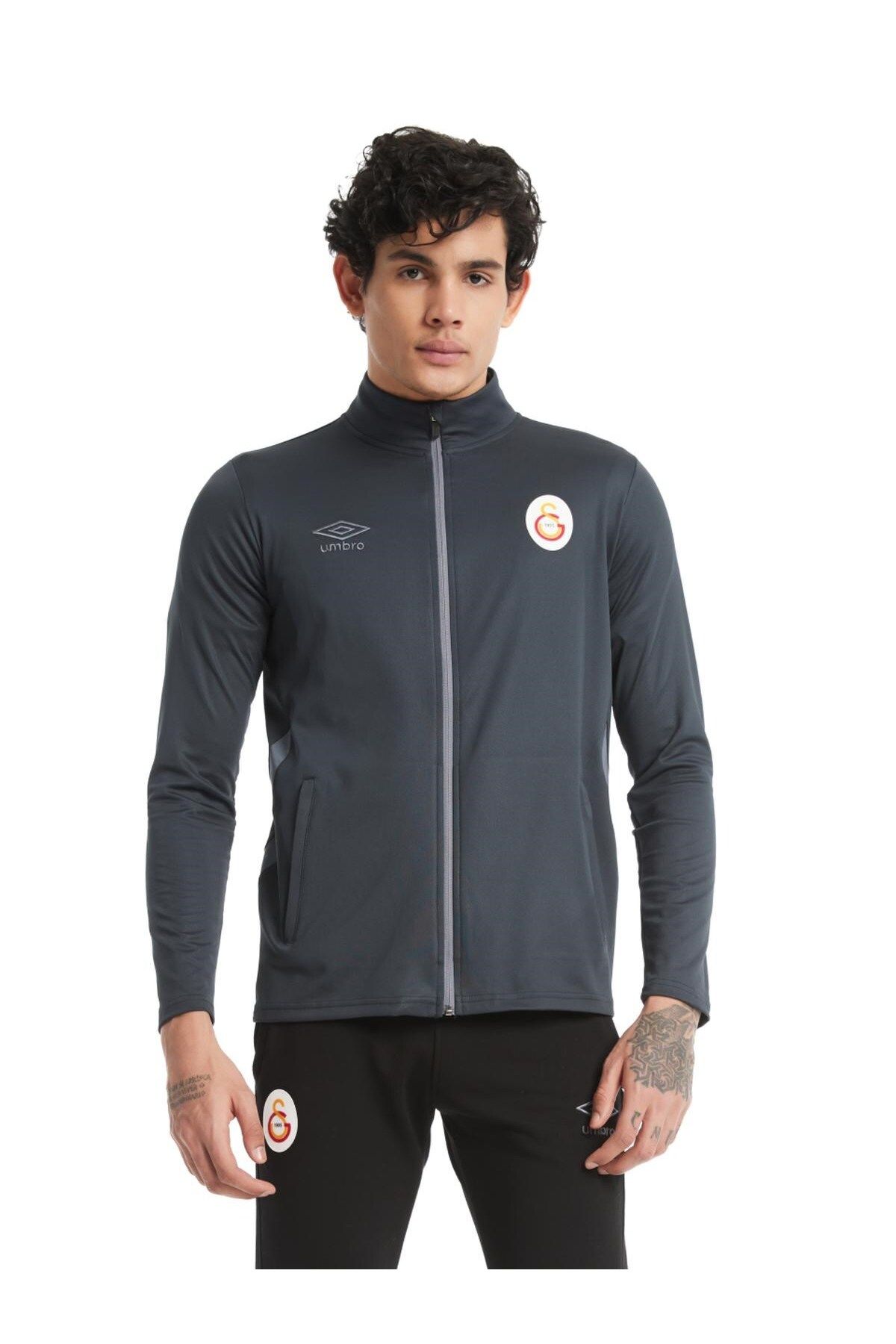 Galatasaray-Original Licensed Stand Collar Zippered Anthracite Sweat 2
