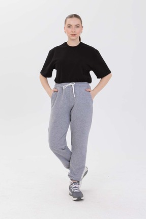 Saliha Art Project Gri Unisex Paça Lastikli Eşofman Altı