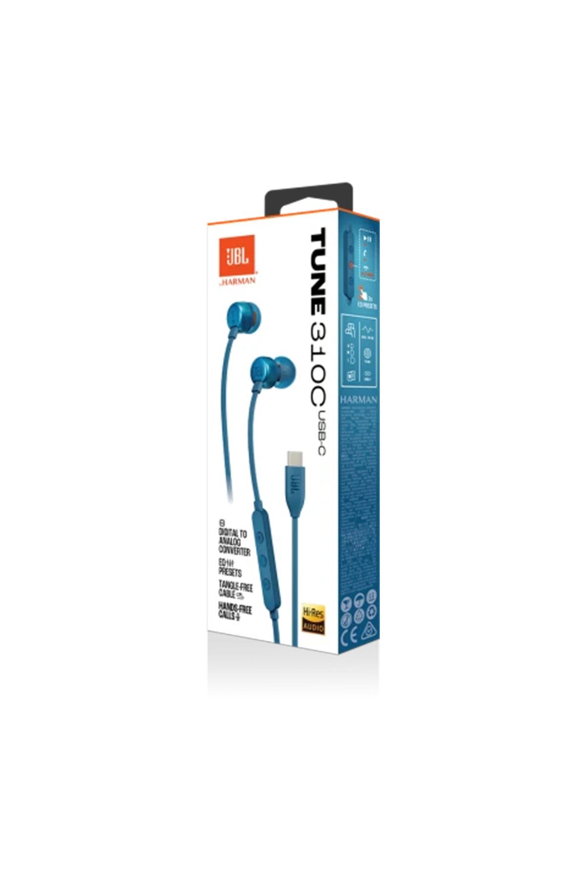 JBL-JBL T310C Wired In-Ear Headphones with JBL Pure Bass Sound and One-Button Remote – Blue 6