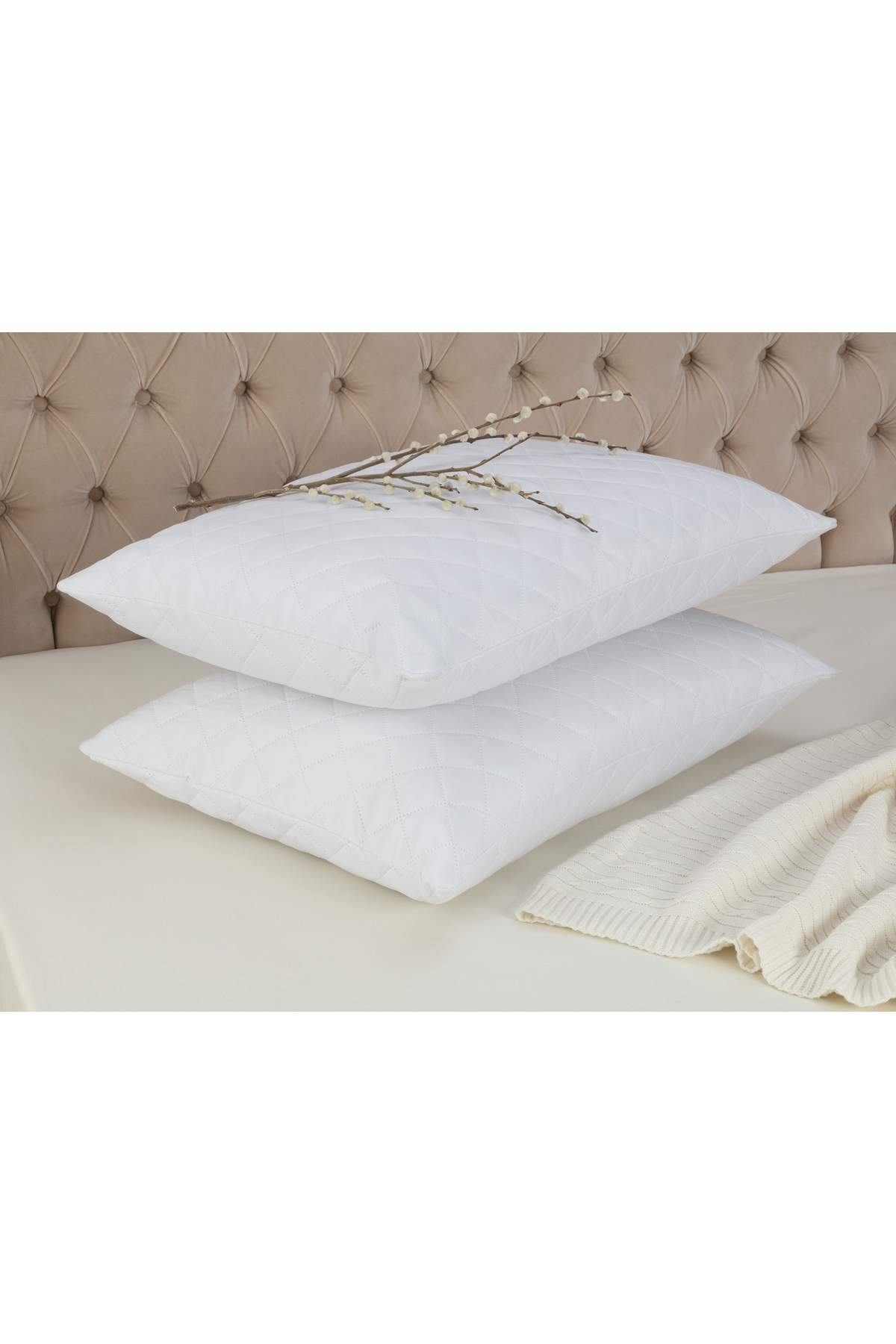 Madame Coco Raison 2er-Pack gesteppte Kissenmatratze - Weiß - 50x70 cm