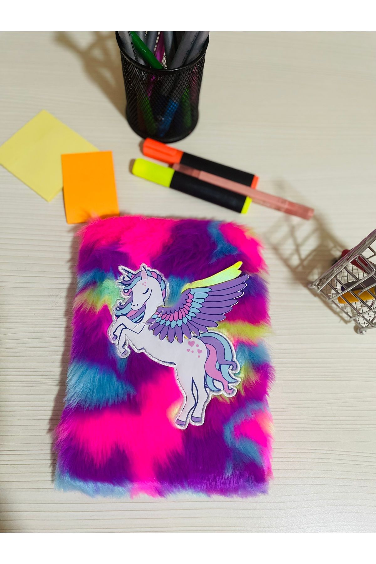 My Easy Shop-Soft Unicorn Plush Notebook - Embossed and Lined 3