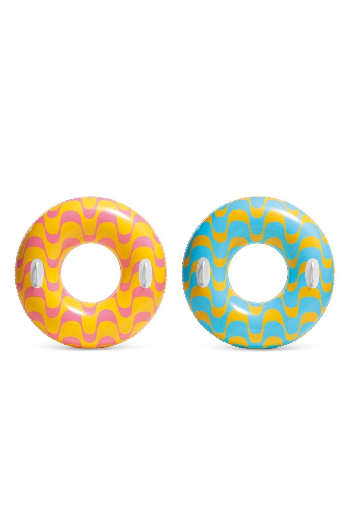 BYCEGU-01126 Swirl Ring with Handle Patterned Inflatable Pool Sea Ring 91 cm 9+ Age Product Is One Piece 2
