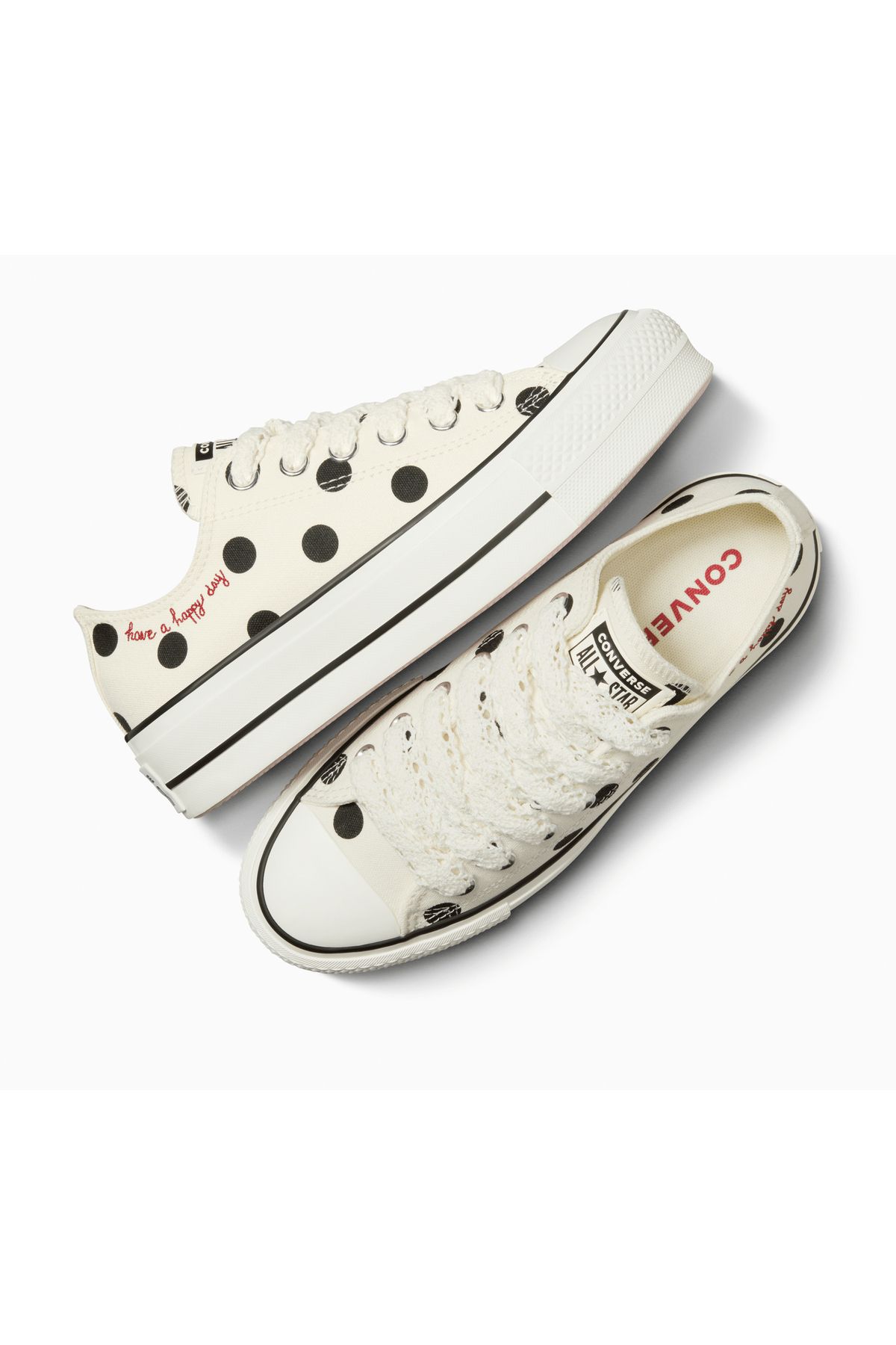converse-Sneakers Converse Chuck Taylor All Star Lift Platform Polka Dots, Beige, Unisex 2