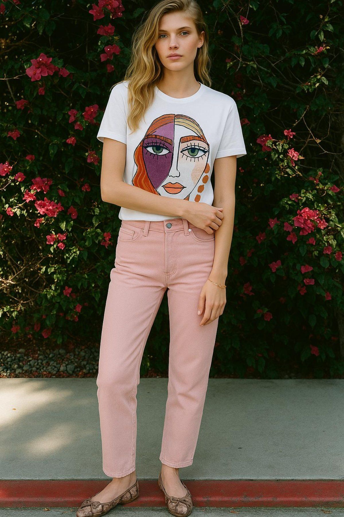 HAKKE-Printed Cut Fiber T-Shirt 2
