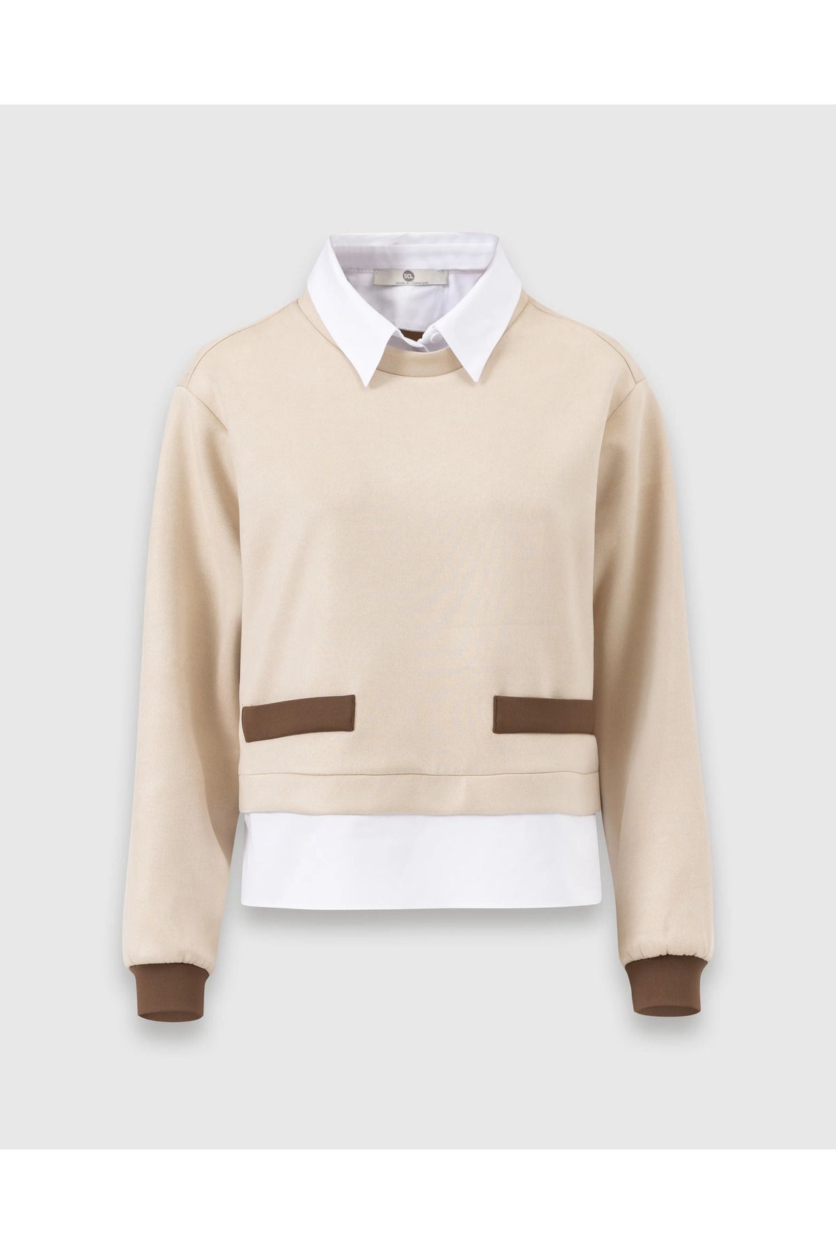 SCL-Shirt Collar Long Sleeve Blouse 5