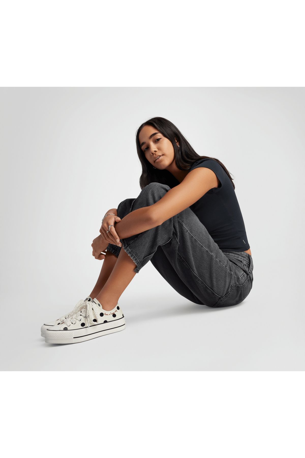 converse-Sneakers Converse Chuck Taylor All Star Lift Platform Polka Dots, Beige, Unisex 10