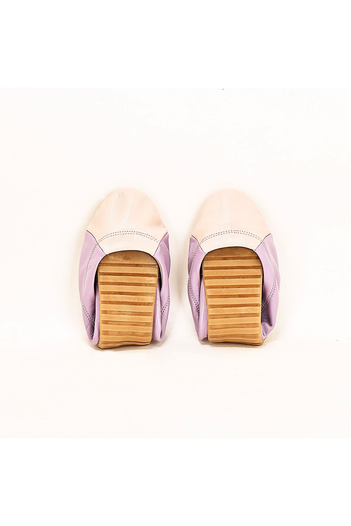 Foldy-Genuine Leather Lilac Foldable Women's Ballerinas 2