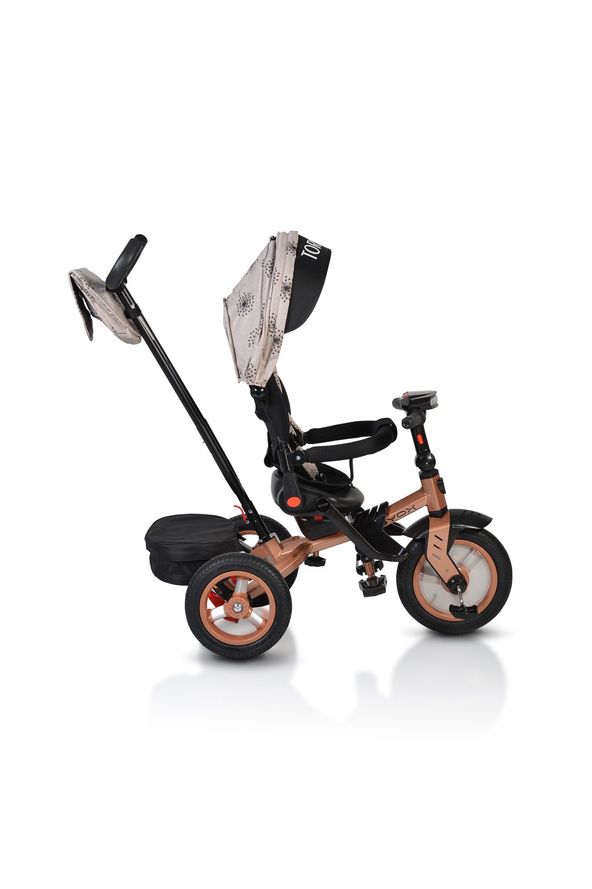 OEM-Tricicleta copii 3-6 Ani, Byox Tornado Bej, scaun reversibil,pozitie de somn, anvelope gonflabile 10