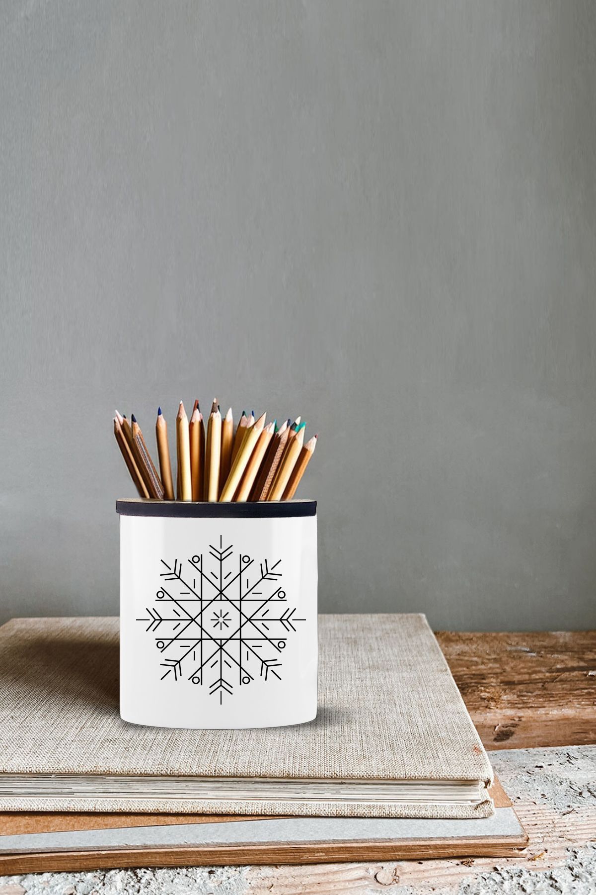 Bytwo Suport Pentru Stilou Cu Design Vectorial - Suport Pentru Stilou Din Ceramică - Înălțime 9 Cm - Imprimare În Două Sensuri -kl25yh-16 - One Size