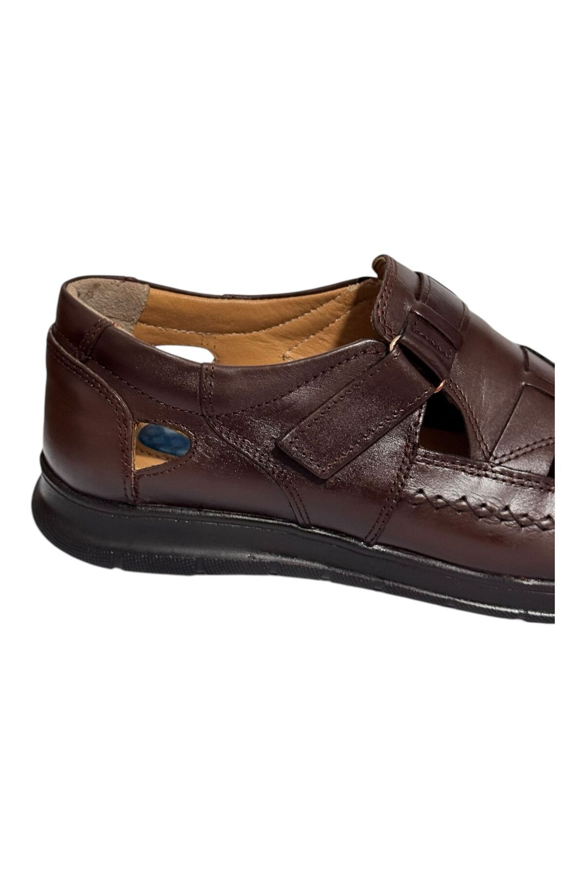 Greyybull Shoes-Brown Leather Men's Light Summer Sandals Shoes 4