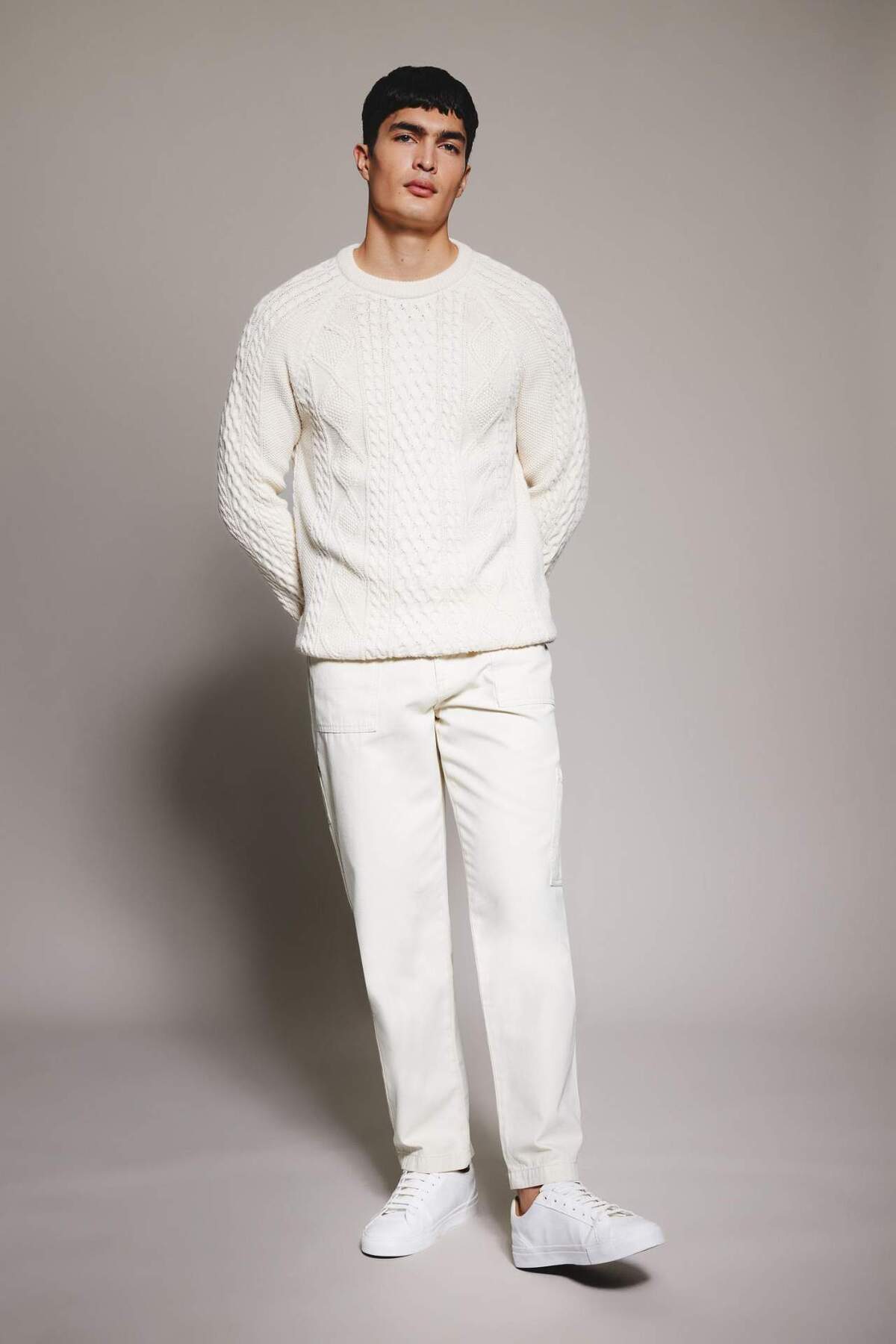 DeFacto-Standard Fit Regular Cut Knit Detailed Crew Neck Knitwear Sweater B3290Ax23Wn 2