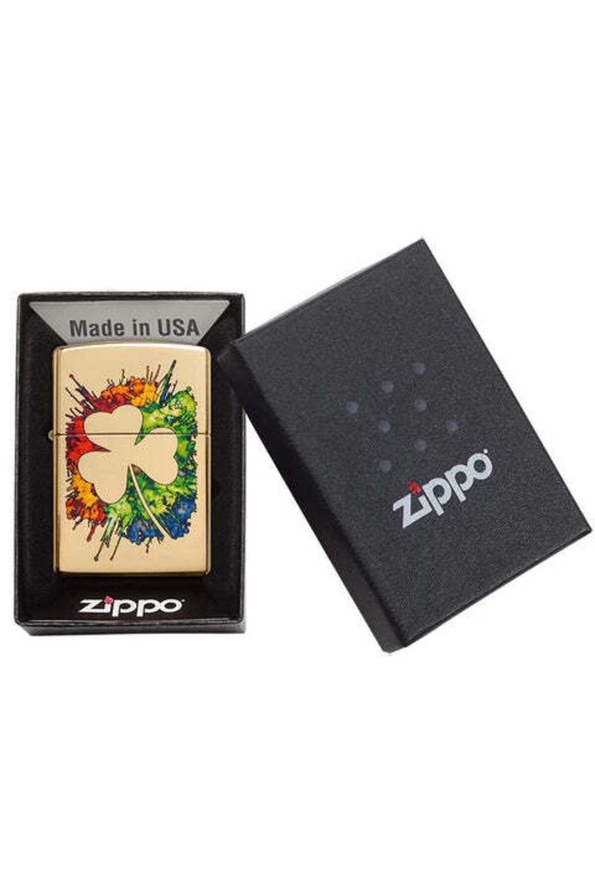 Zippo-تصميم جرافيتي أخف على شكل برسيم [49125] 3