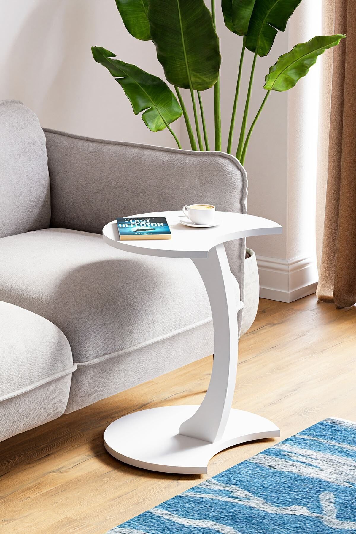 interGO-Wheeled Side Table - Jet - White 2