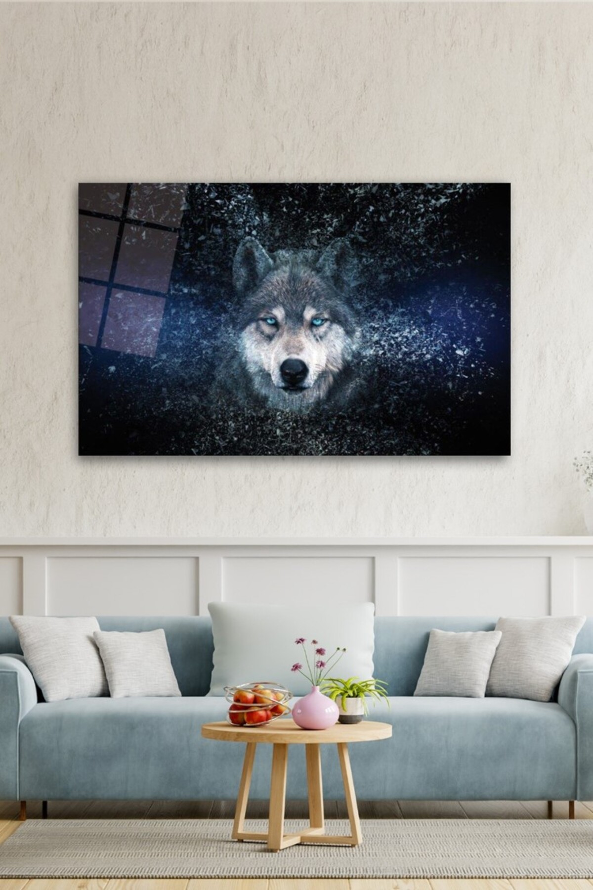 Kurt Köpeği Cam Tablo görsel 4