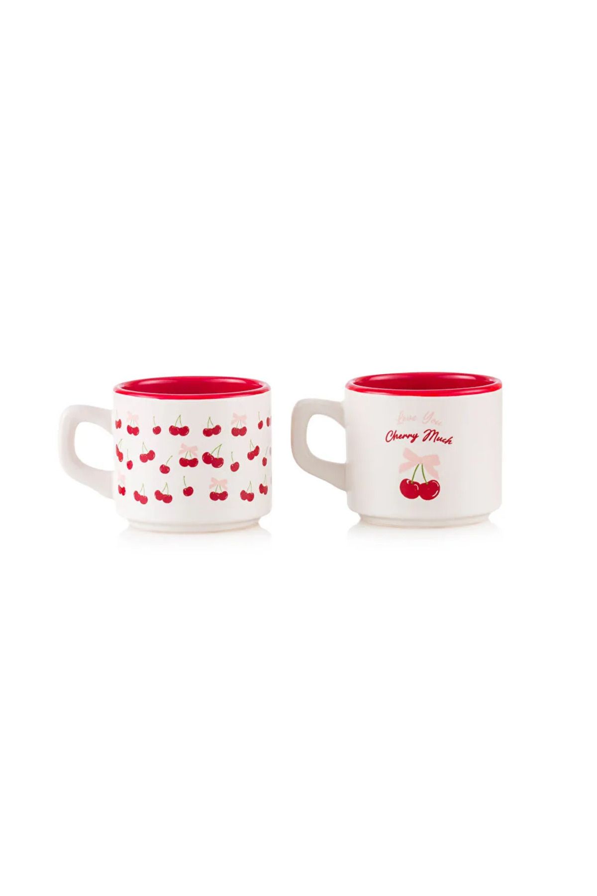 LC Waikiki-Lcw Home Mixed Cherry Printed Ceramic Mug Set of 3 184 ml 4