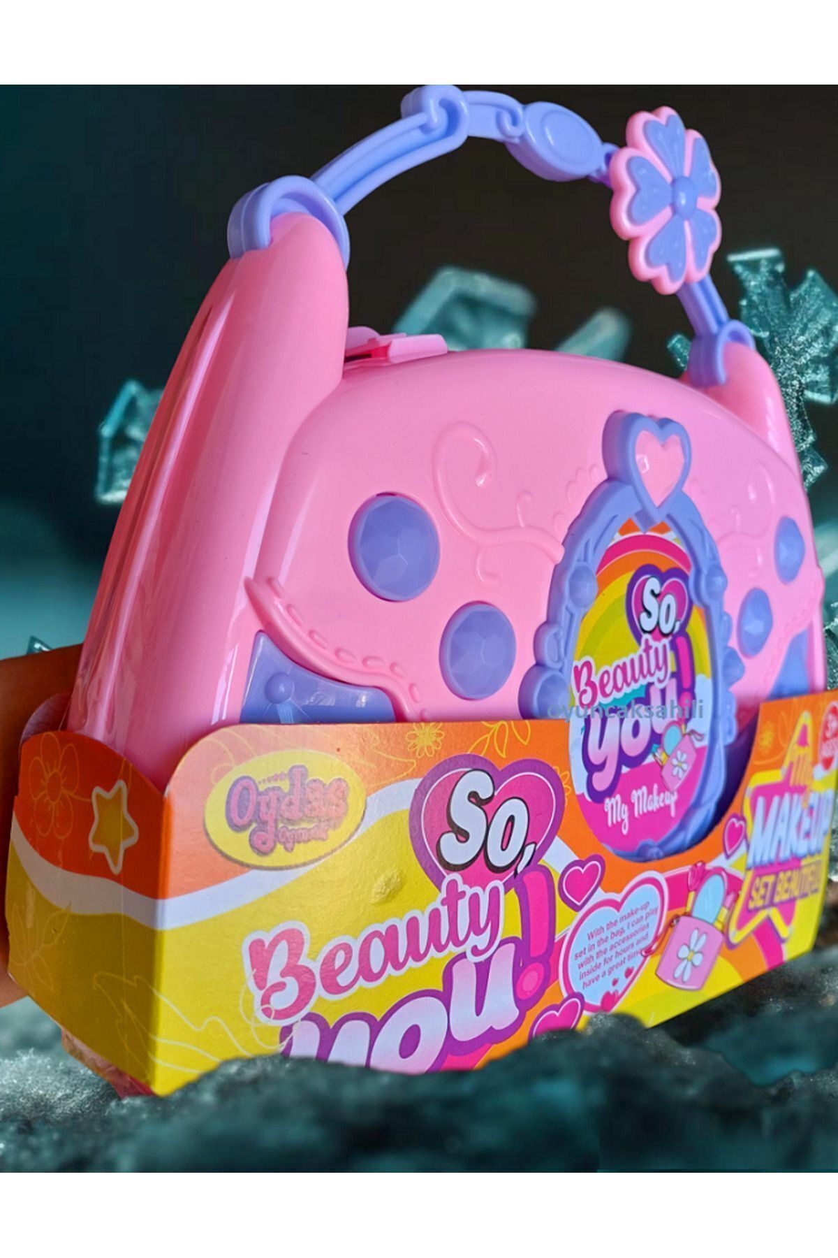 OYUNCAKSAHİLİ Çantalı Makyaj Güzellik Çantası 27 Parça Oyuncak Ayna Ruj Parfüm Tırnak Açılır Çanta Evcilik fotoğrafı 5 (önizleme)