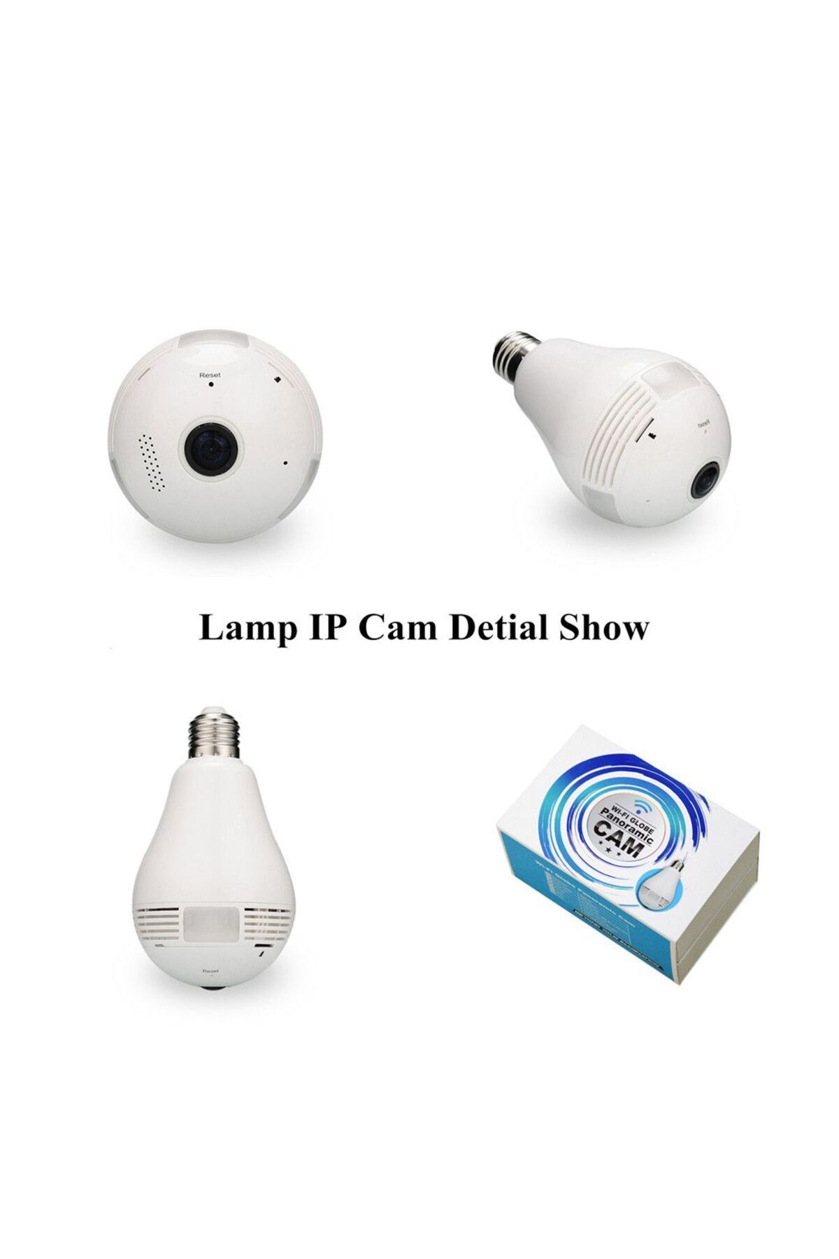 Pİ GLOBAL 360 Derece Panoramik Ampül IP Güvenlik Kamerası V380 PRO