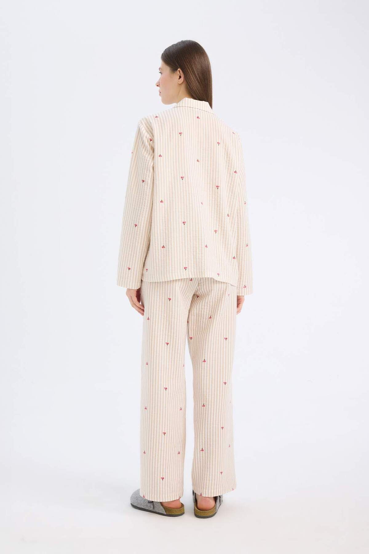 DeFacto-Long Length Muslin Pajamas Six-Fall in Love E5771Ax25Sp 5