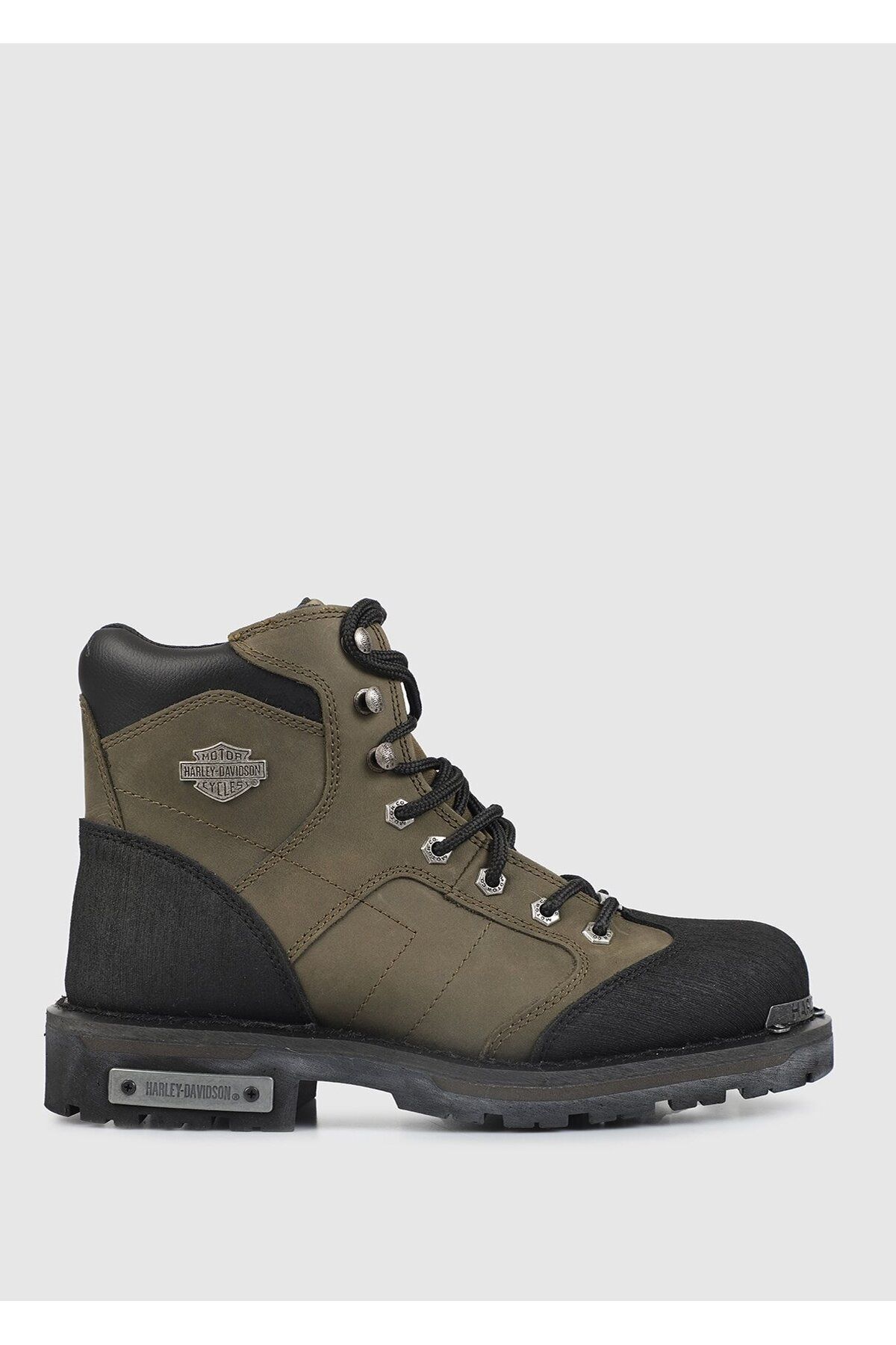 چکمه ارتشی چرم مردانه Clemente Crazy Gray 025m0530-g12 Harley Davidson