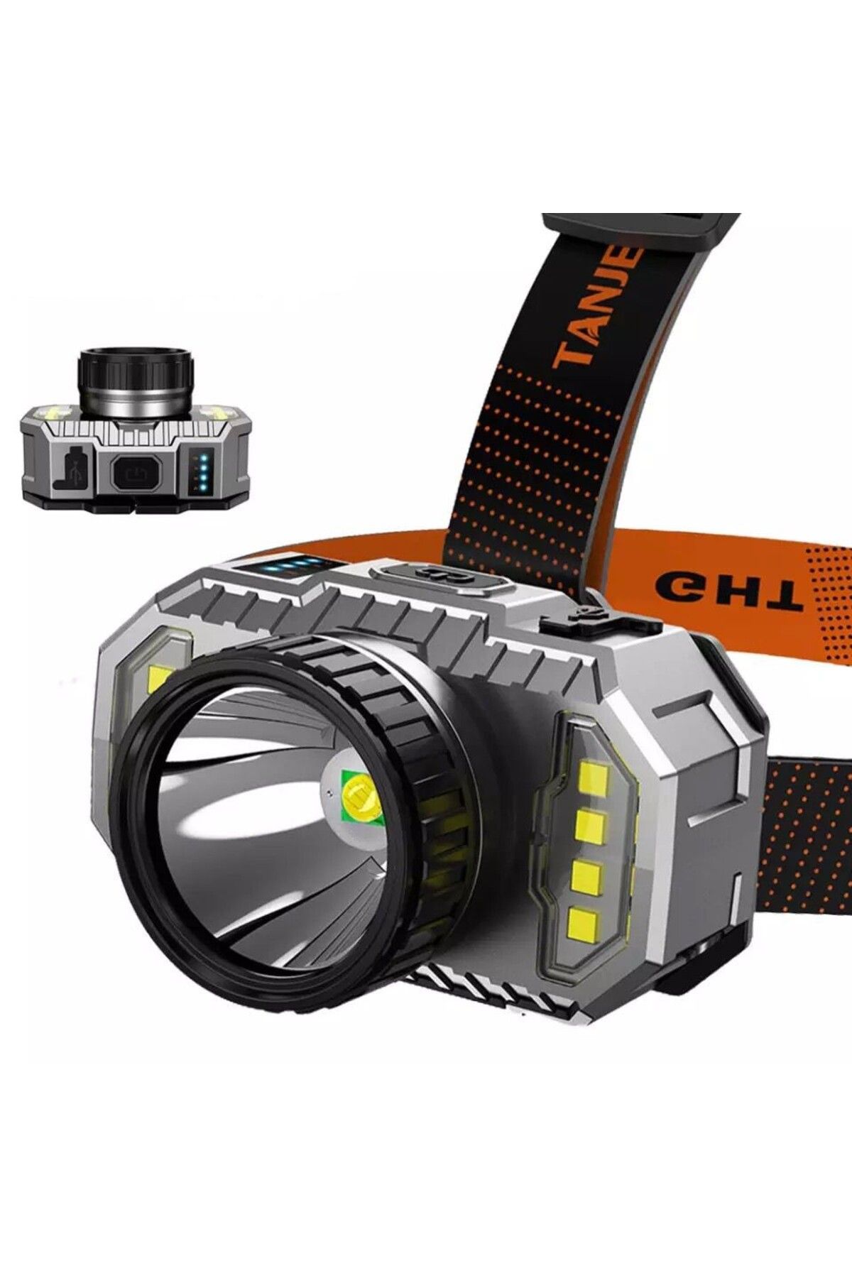karadağsb Peakstar Ps-010 800 Lümen Zoomlu Şarj Göstergeli Cob Led Usb'Li Şarjlı Kafa Lambası