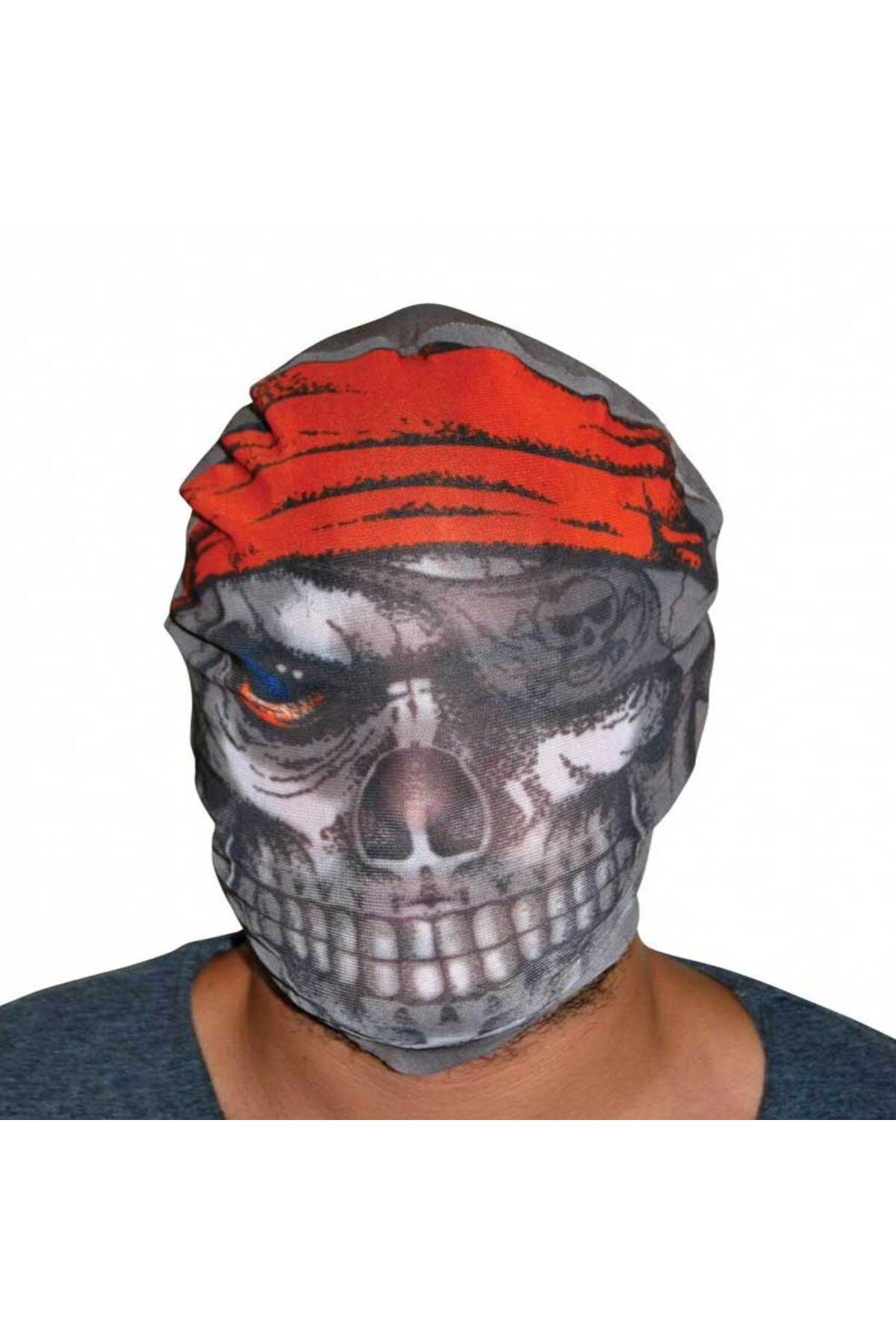 TYYLİ Kafaya Tam Geçmeli Bez Korsan Maskesi - Streç Korku Maskesi - 3D Baskılı Maske Model 4