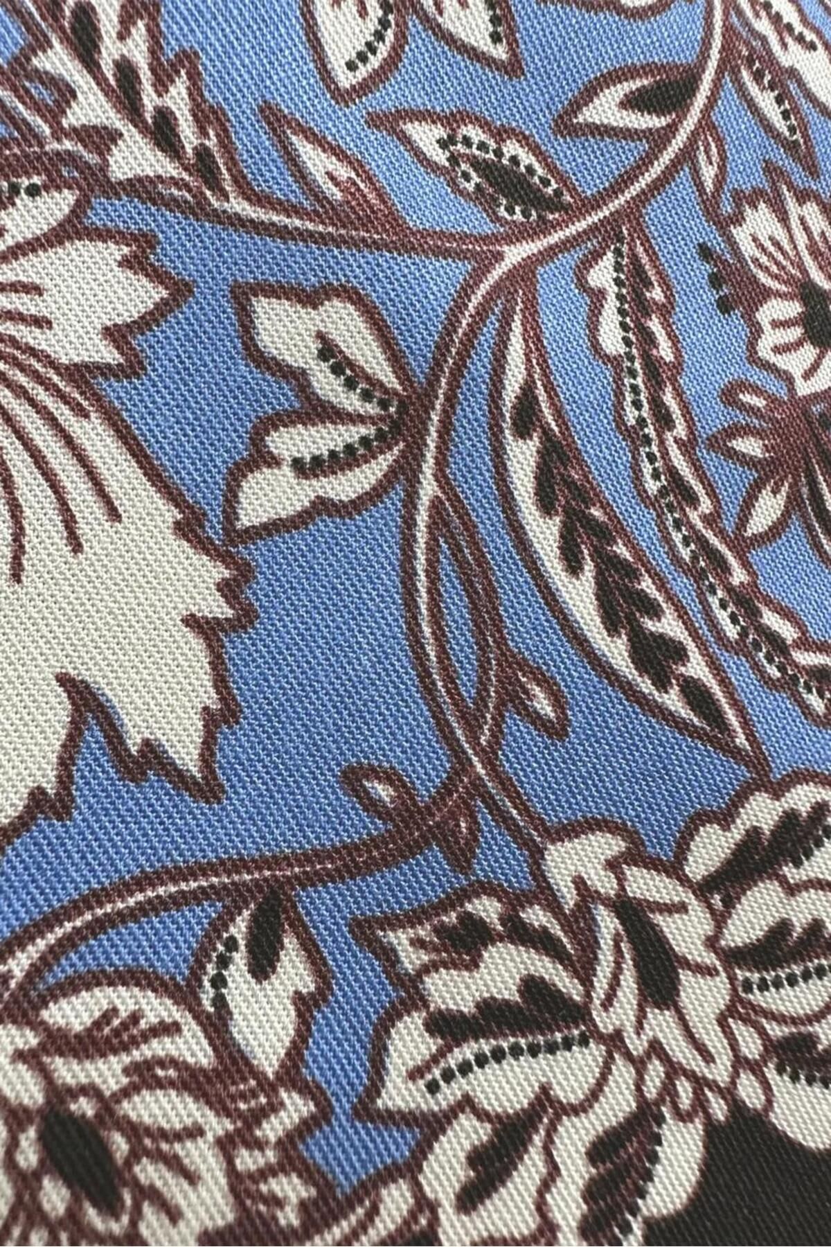 Alvina-PATTERNED CUFFS BINDING DETAIL BLUZ 43714 5