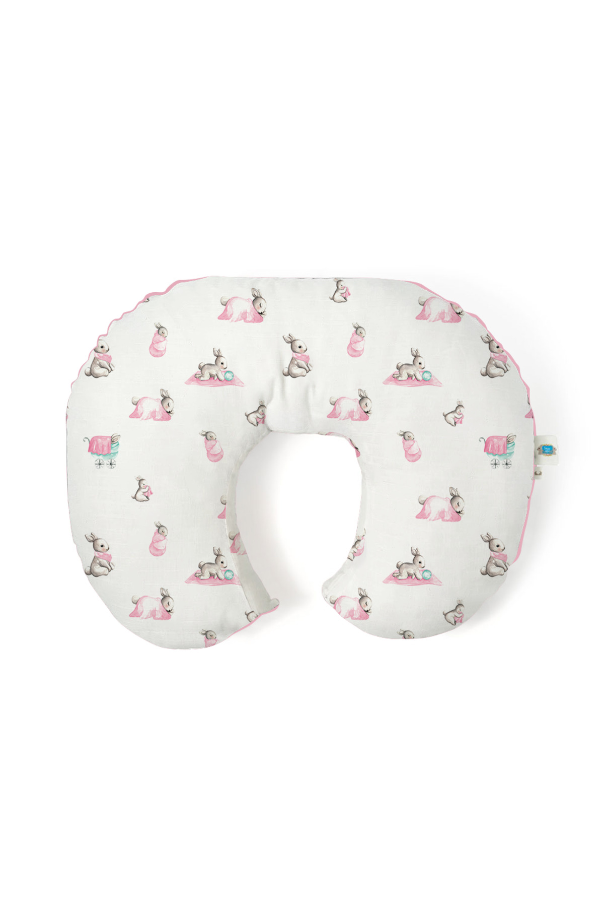 Deux Lapins %100 Pamuk Müslin Bebek Emzirme Destek Yastığı - Bebe Lapin Rose fotoğrafı 2 (önizleme)