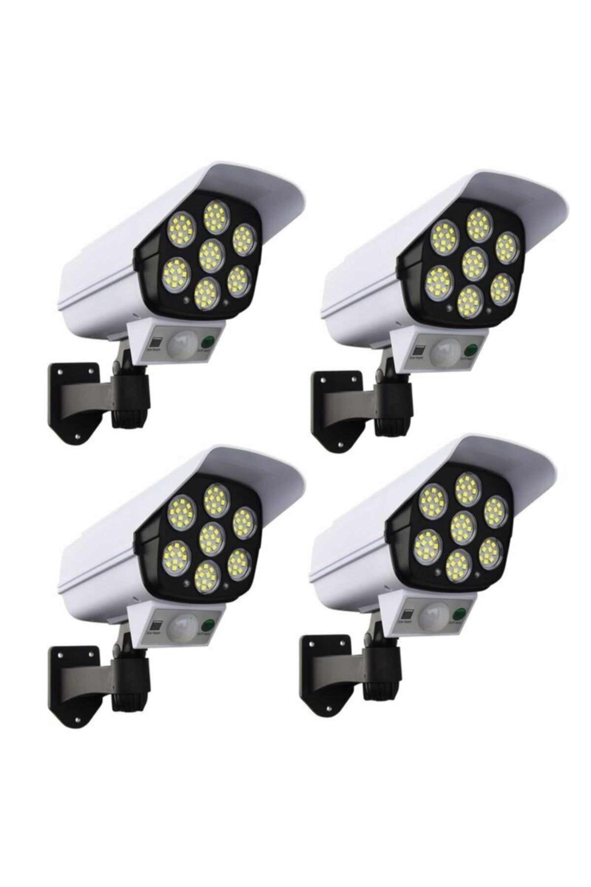 sgeteknoloji SGE- Güneş Enerjili Hareket Sensörlü Uzaktan Kumandalı 77 Led Kamera görünümlü ışık "dört Adet"