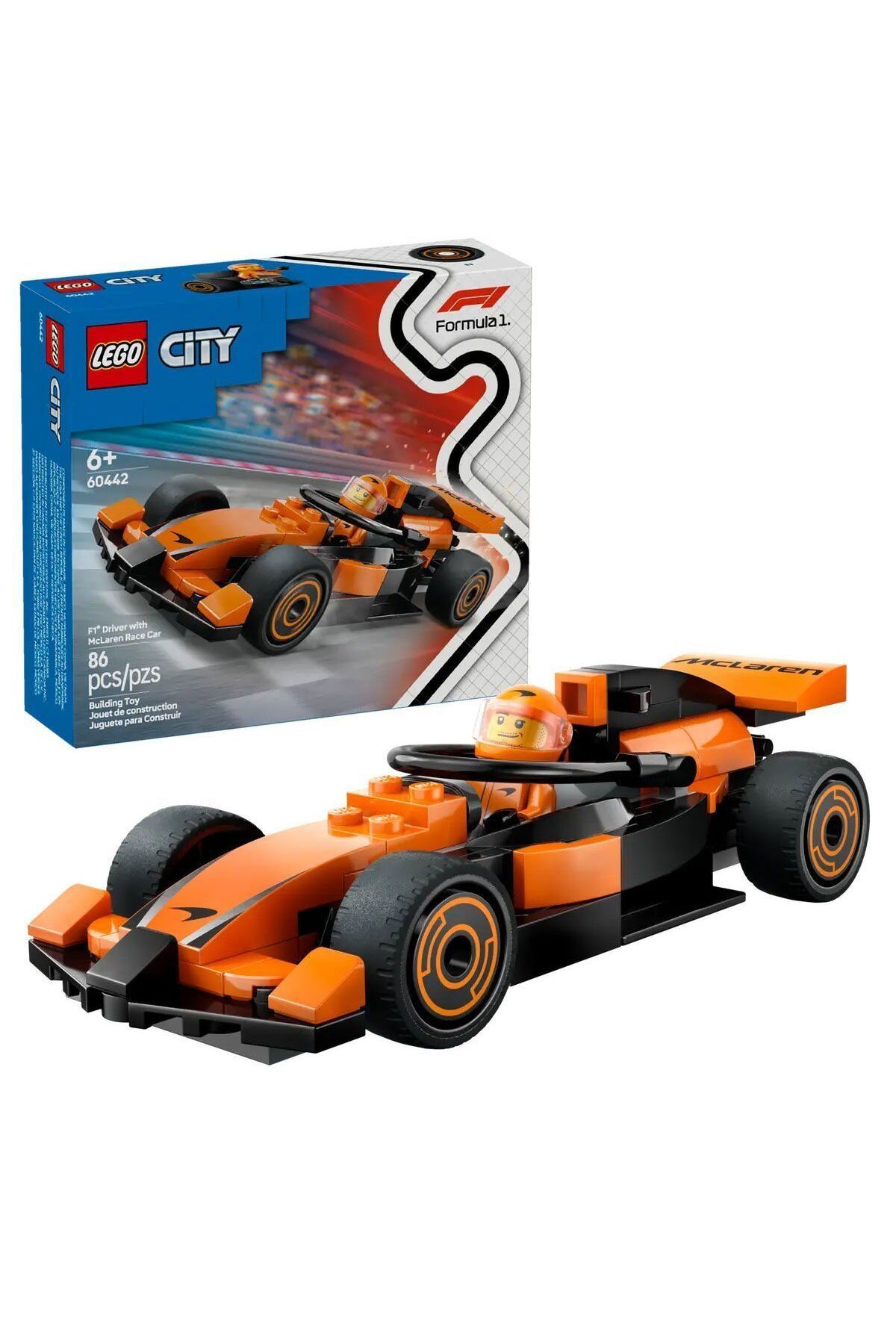 OEM 60442 Leg City McLaren Yarış Arabalı F1 Sürücüsü 86 parça +6 yaş