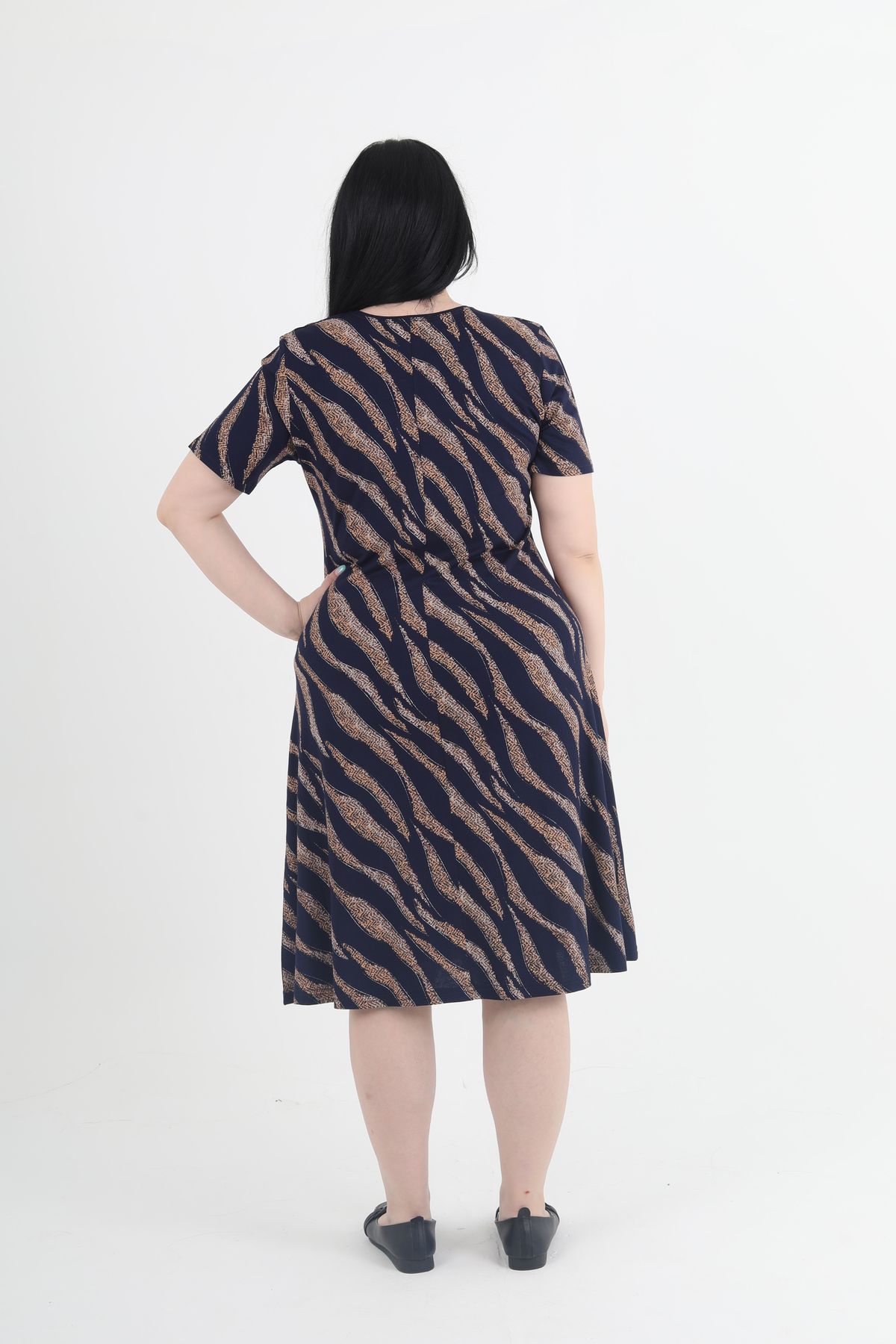 GNR-Plus Size Long Sleeve Print Dress 6