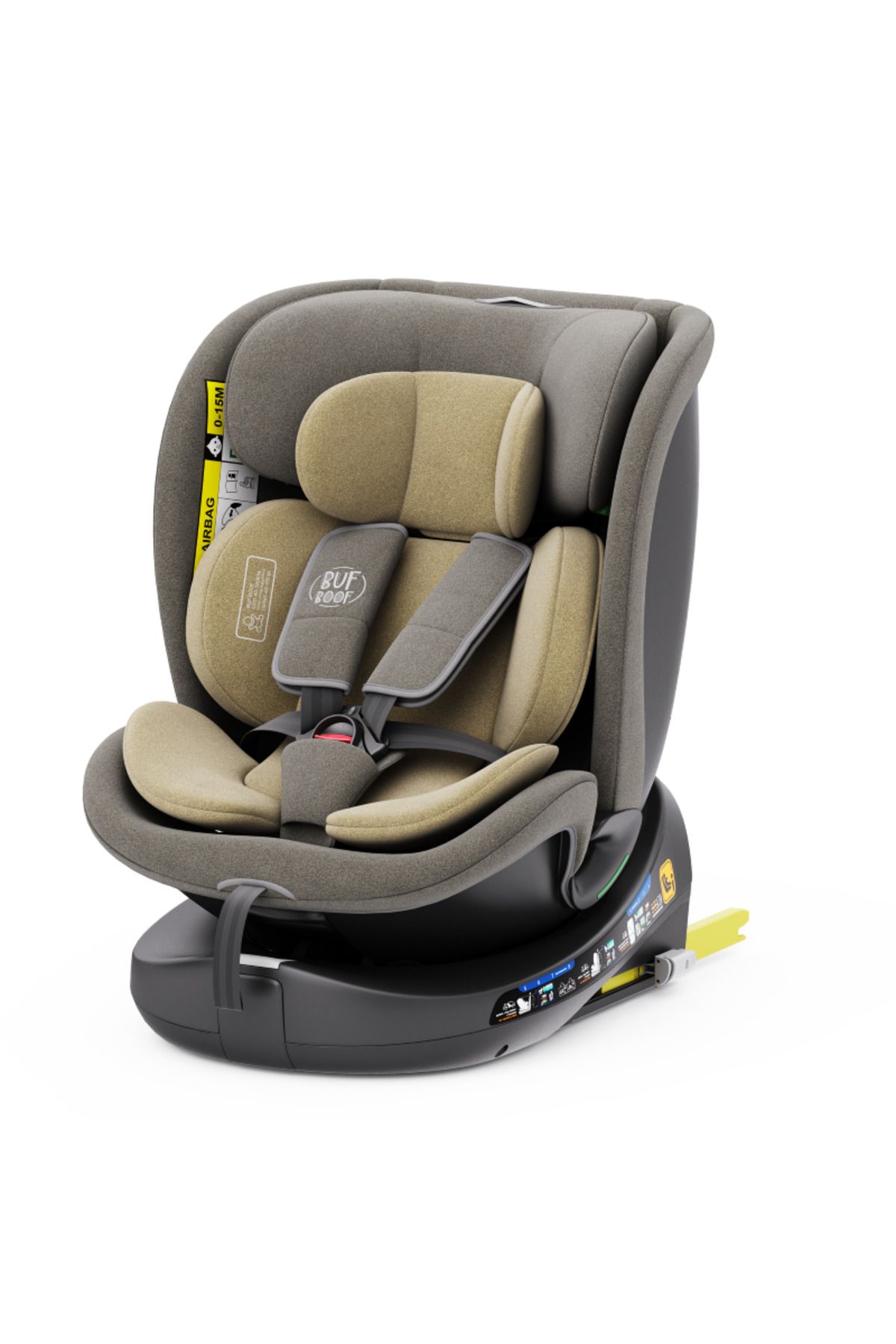 BUF BOOF-Scaun Auto B-Joy DELUXE BUF BOOF iSIZE LightBrown Isofix pozitie somn 155 grade rotativ 40-150 cm 8