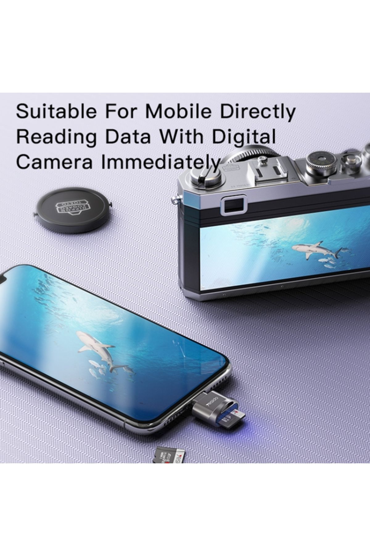 Yesido-قارئ بطاقات GS18 8 Pin إلى بطاقة TF OTG Mini (أسود) 5