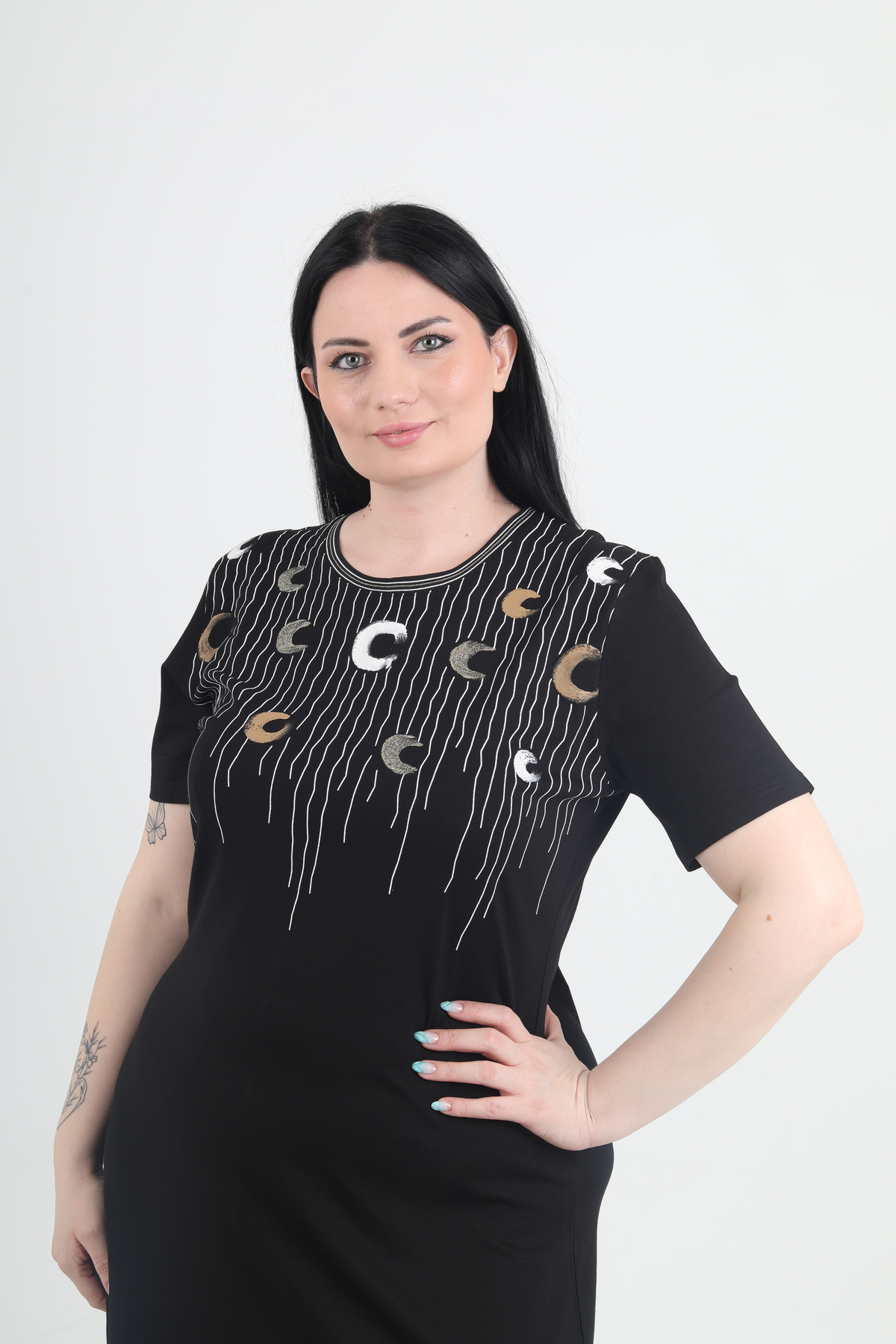GNR-Plus Size Short Sleeve Print Dress 5