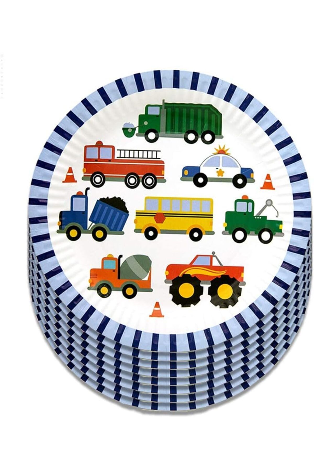 COOYA-50Pcs Disposable Tableware, Engineering Vehicle Theme, Party Supplies, for Boy Birthday 5