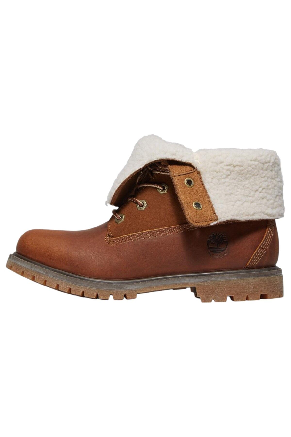 Timberland-8328R Authentic Teddy Fleece Waterproof Fold-Down Damen Winterstiefel Dark Brown Full-Grain Braun 5