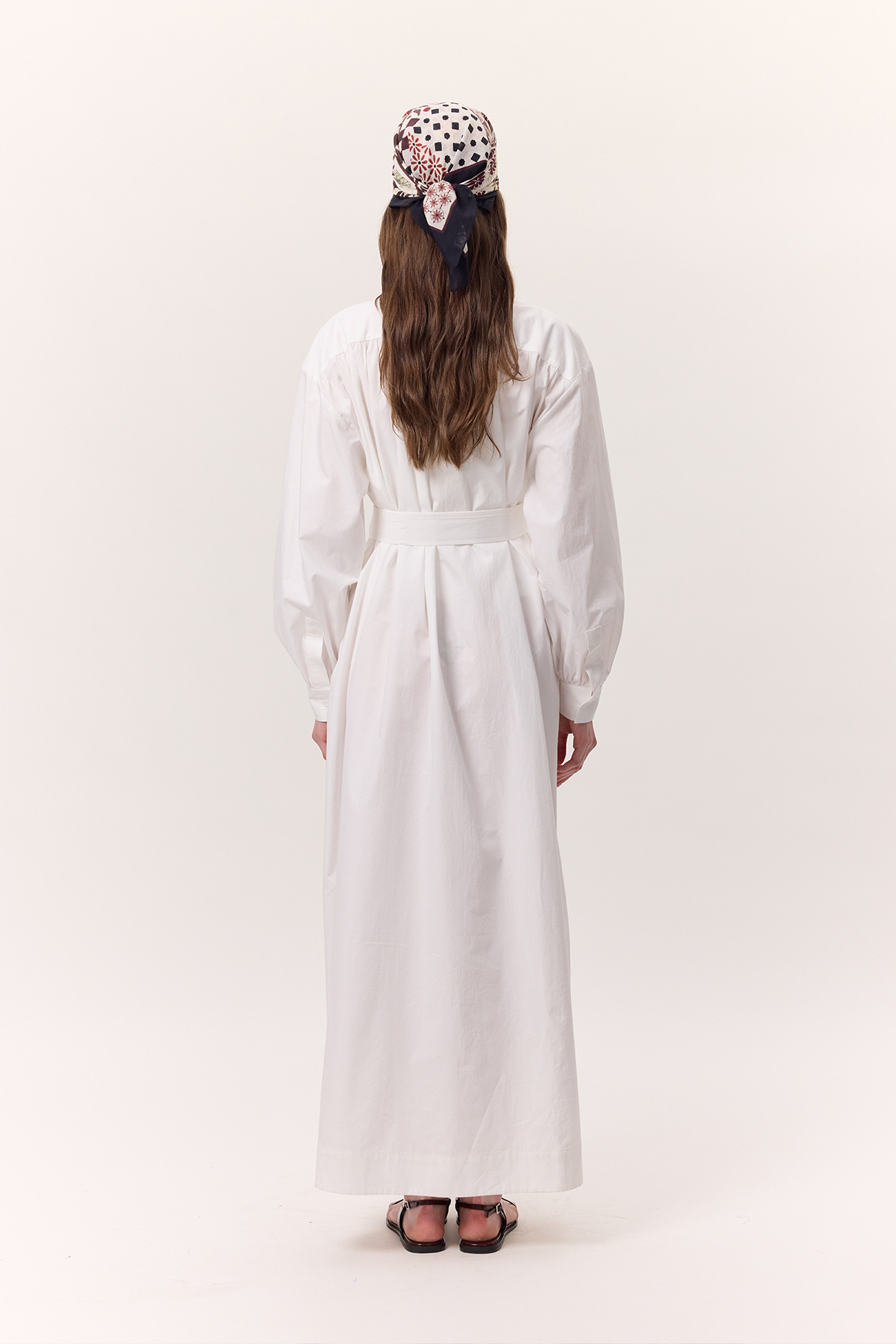 Manuka-Wide Shirt and Dress Ecru with Gather Detail 8