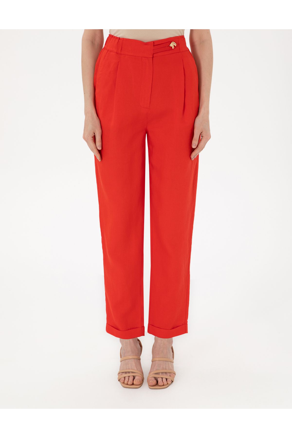 Pierre Cardin-Red Linen Trousers 50299975 -Vr030 2