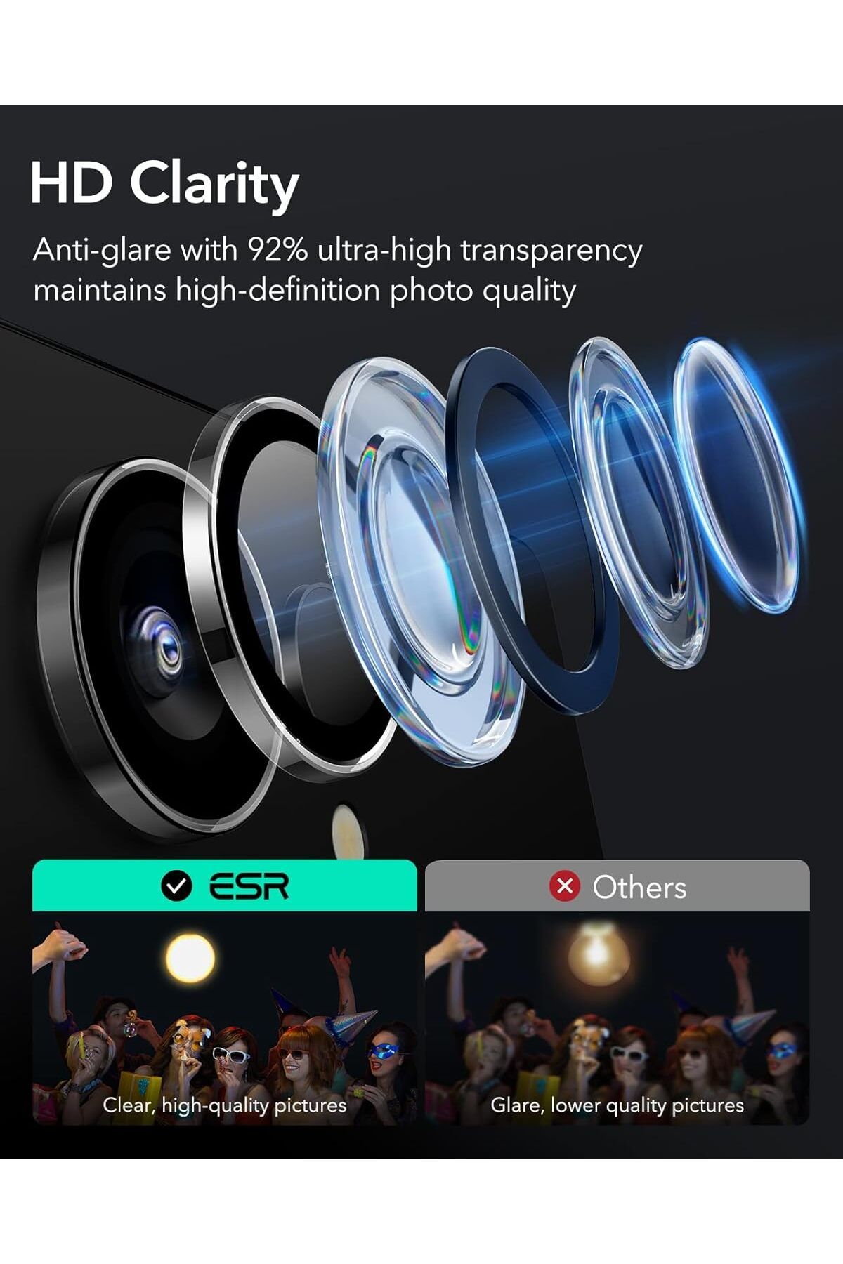 AWH-Camera Lens Protector for Samsung Galaxy S25 Ultra, Scratch-Resistant, 1 Set (Clear) 5