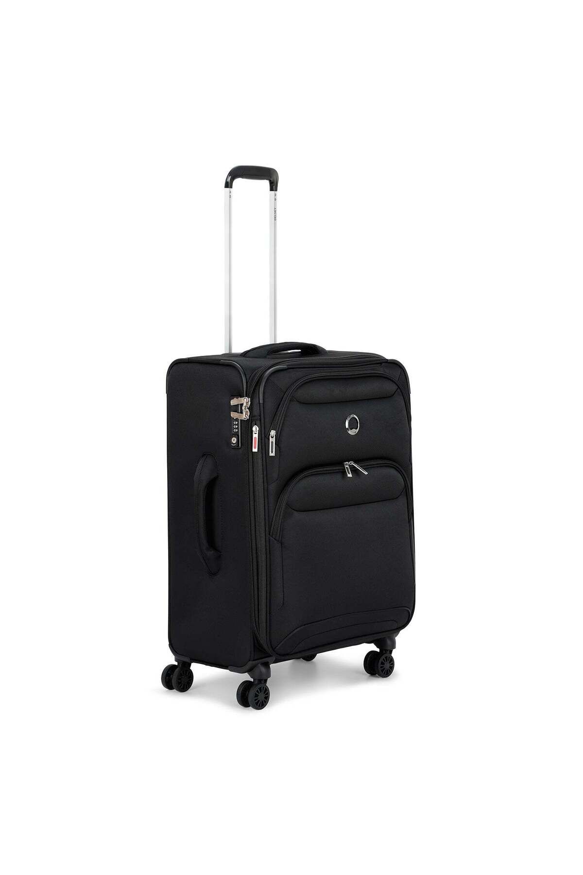 Delsey-Sky Max 2.0 70.5cm Softcase Expandable 4 Double Wheel Check-In Lugggae Trolley Black 4