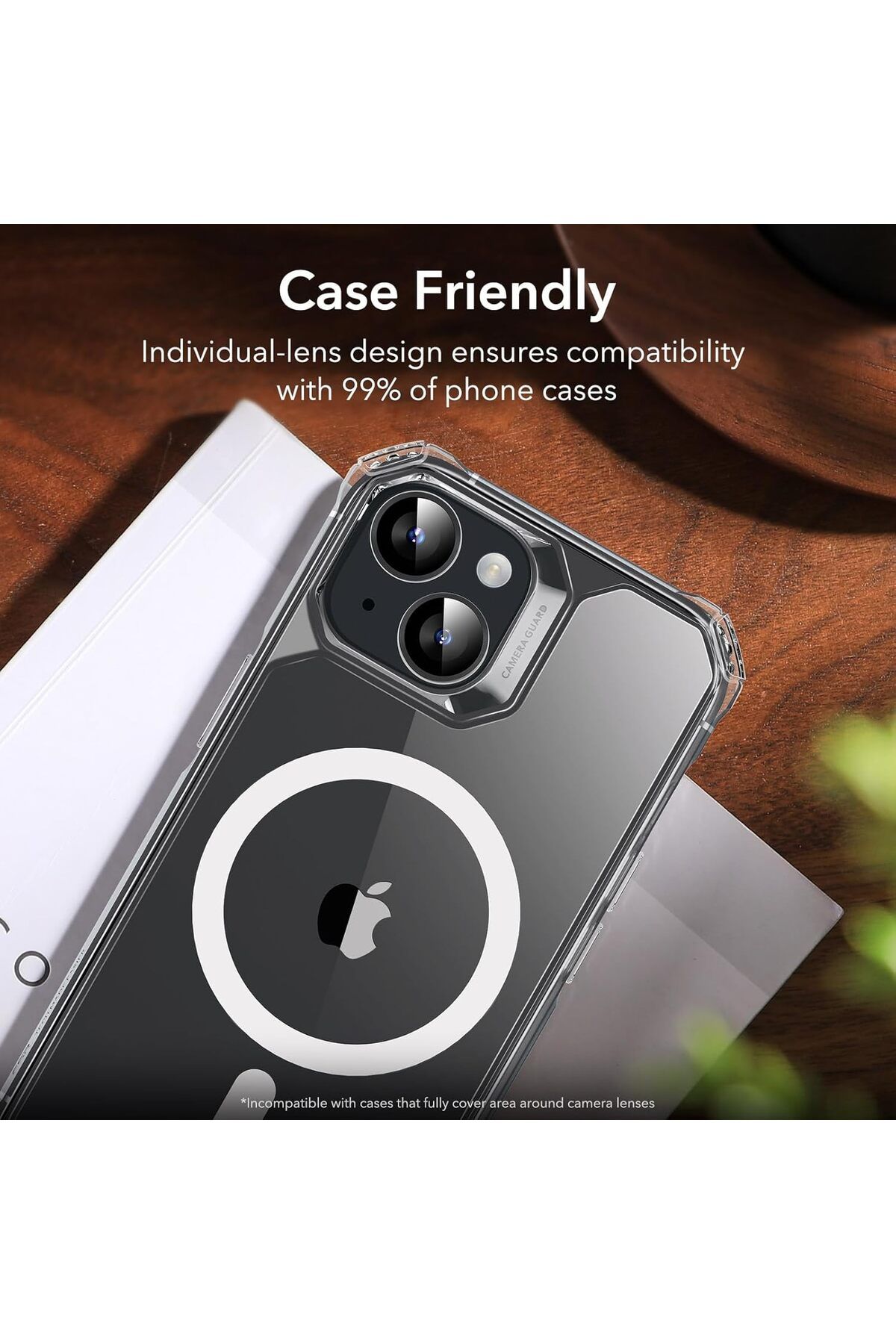 AWH-واقي عدسة الكاميرا لهاتف iPhone 15/15 Plus/14/14 Plus، مقاوم للخدش من Armorite (أسود) 7