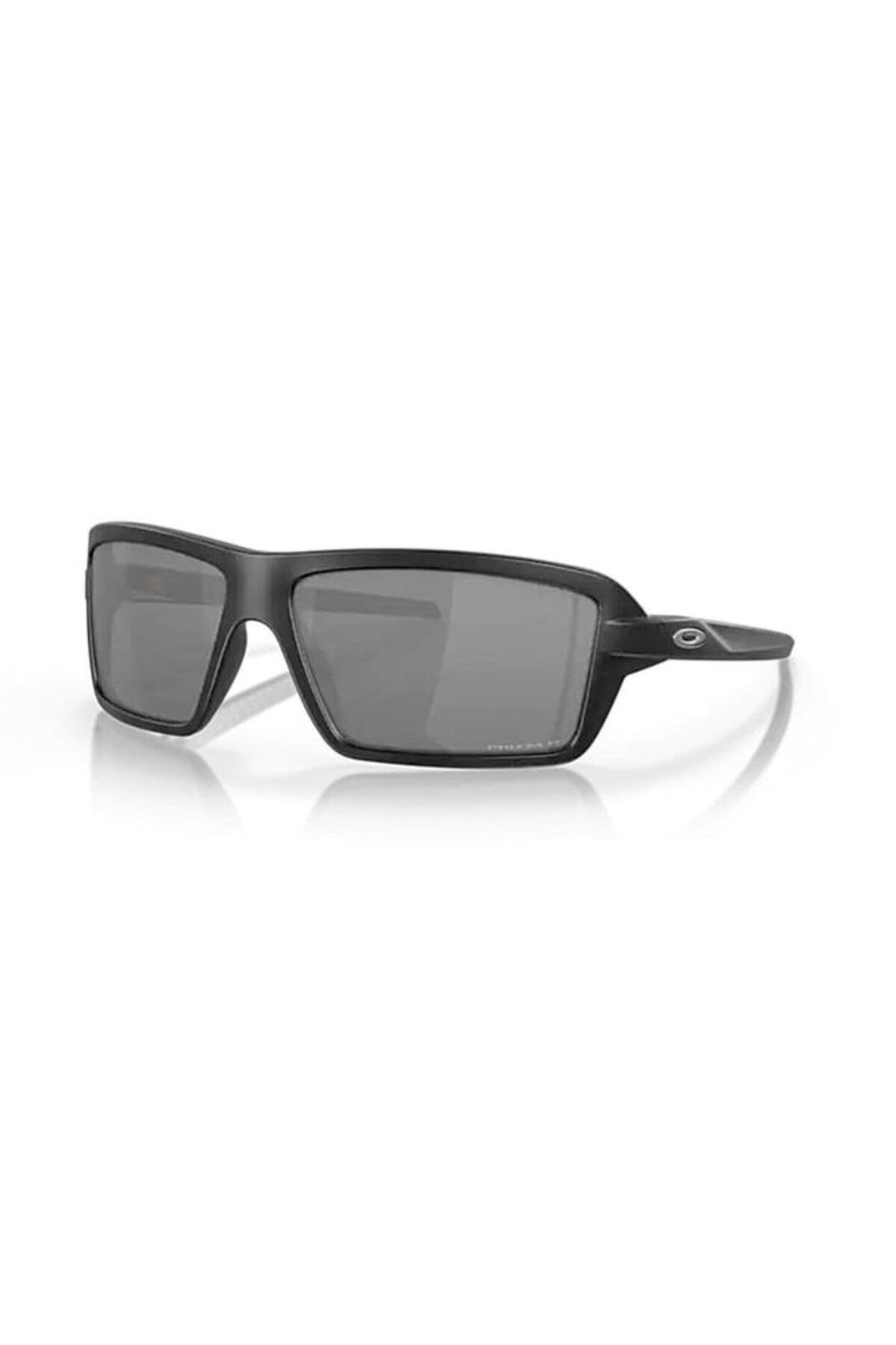 9129 912902 63 Cables عینک آفتابی مشکی مات مستطیل شکل قطبی شده در فضای باز Oakley