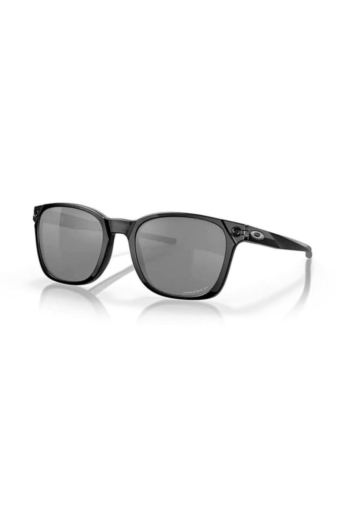 عینک آفتابی مردانه استخوانی مشکی مربعی شکل Oak 9018 901804 55 Ojector Mirrored Polarized Oakley