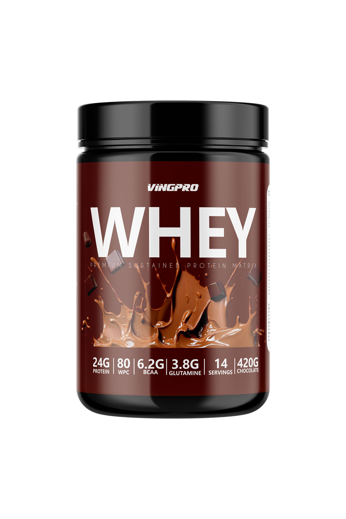 vingpro WHEY PROTEIN PRO WPC80 420GR 14 SERVİS ÇİKOLATA AROMALI