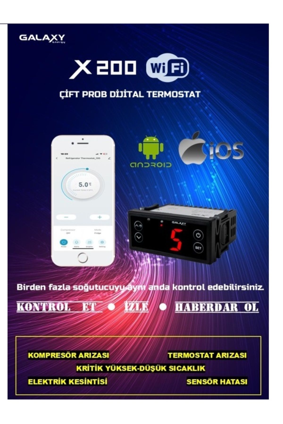GALAXY Energy X200 WIFI ÇİFT PROB WİFİ DİJİTAL TERMOSTAT